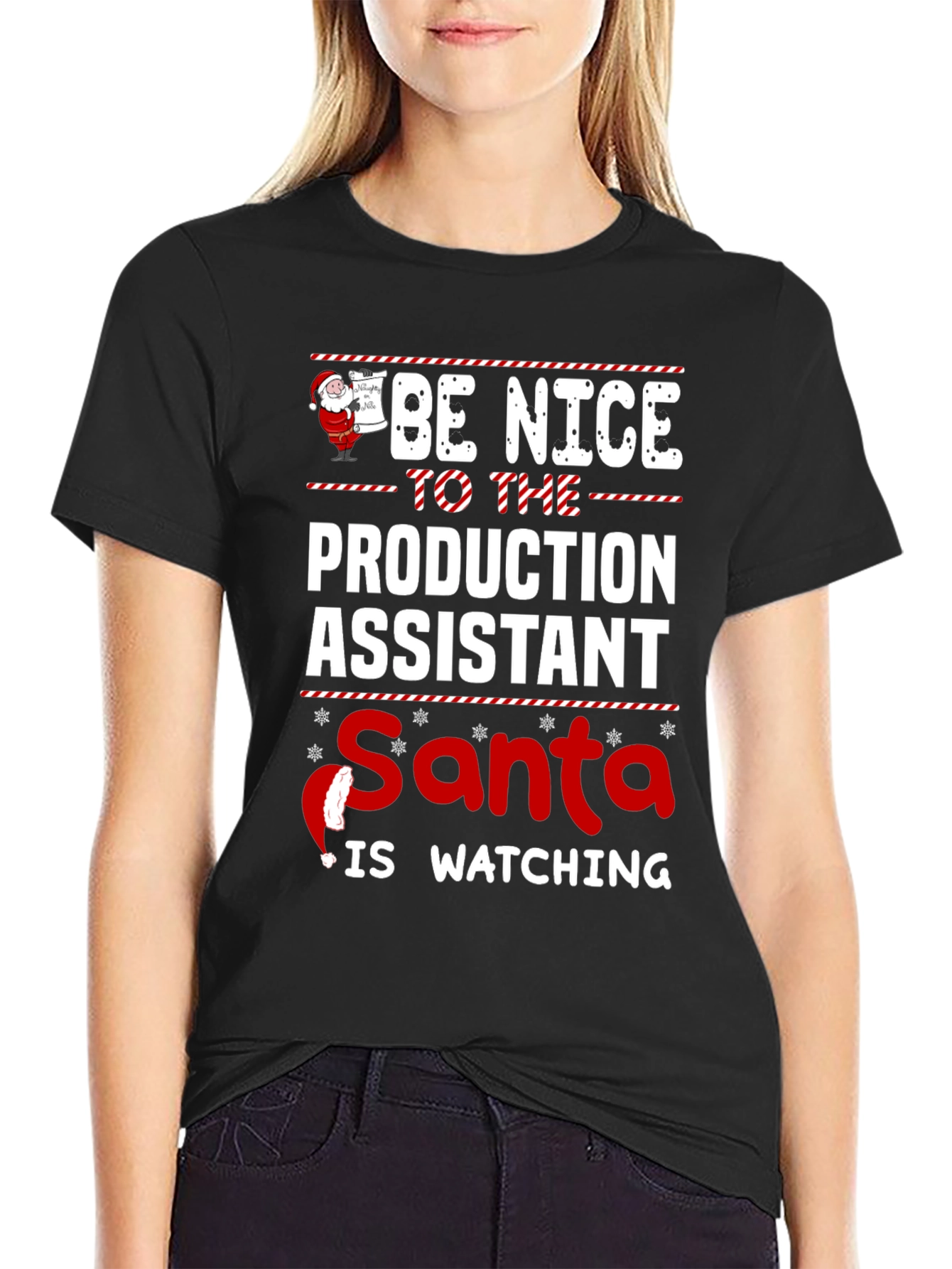 Be Nice To The Production Assistant Santa T-Shirt