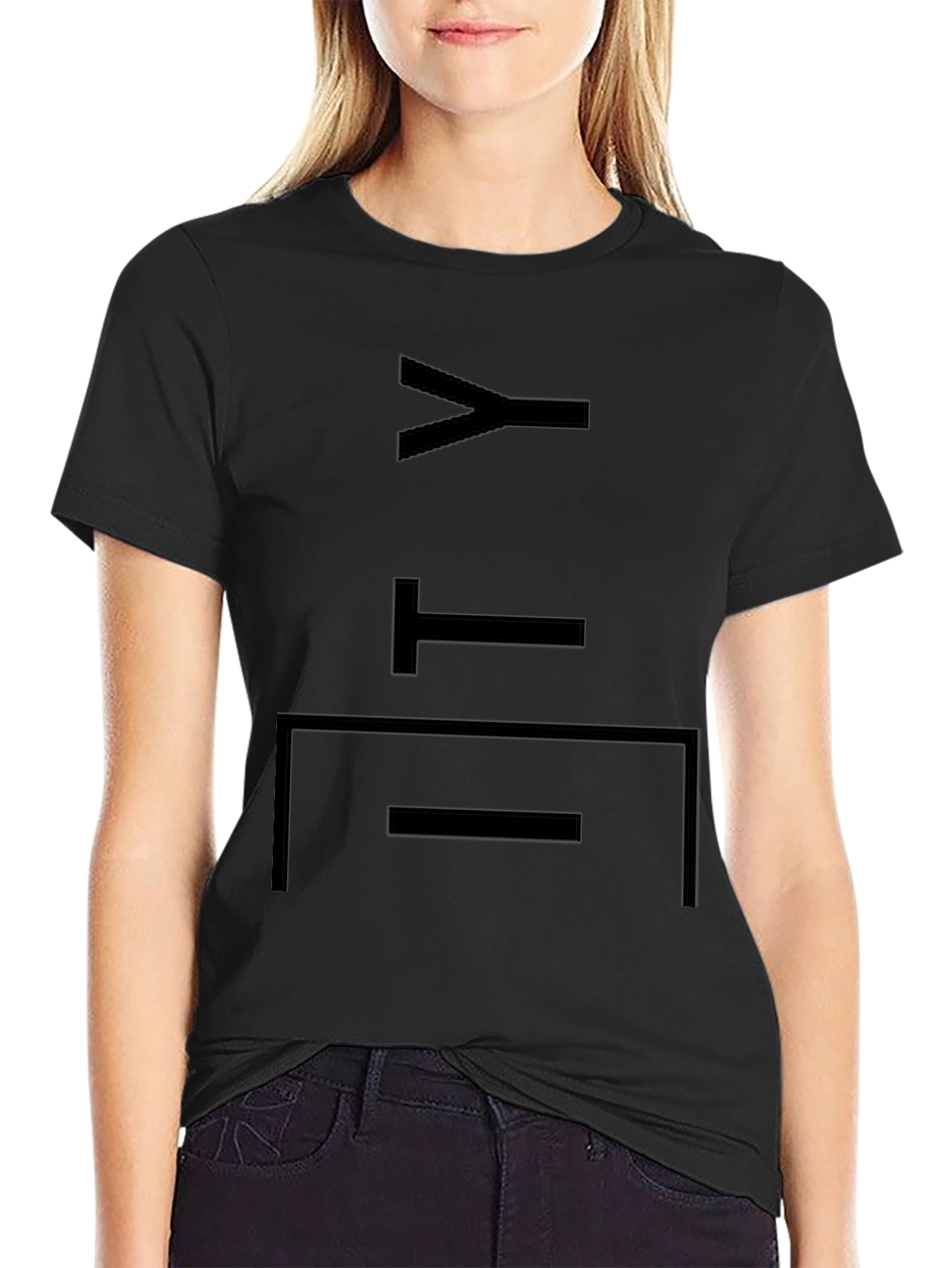 Modern Graphic Print T-Shirt - Black