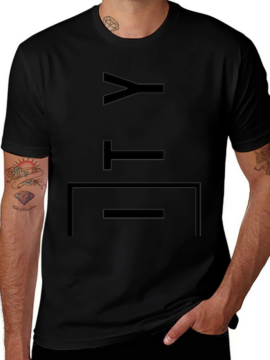 Modern Graphic Print T-Shirt - Black