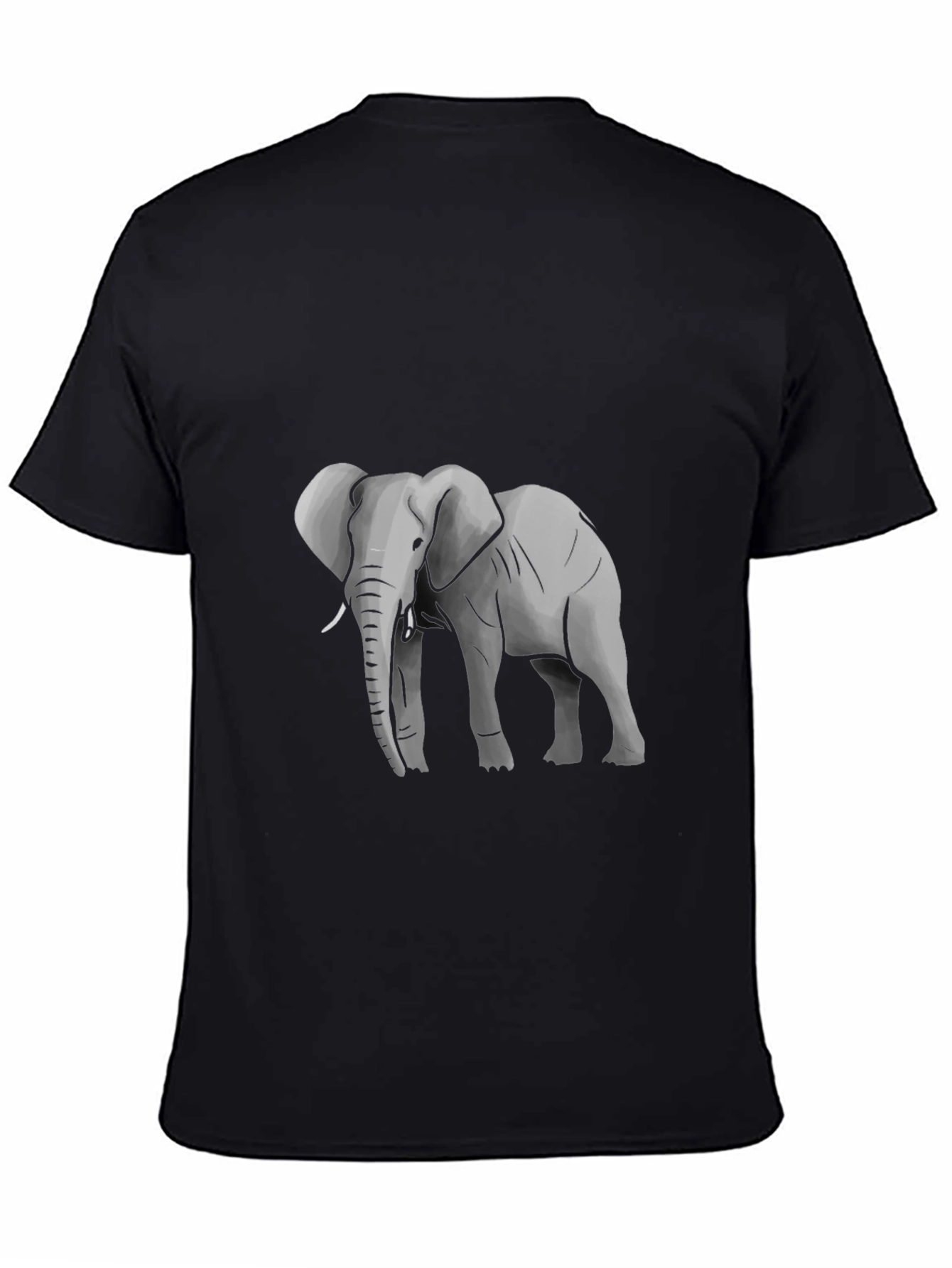 Elephant Graphic Tee - Black Cotton T-Shirt