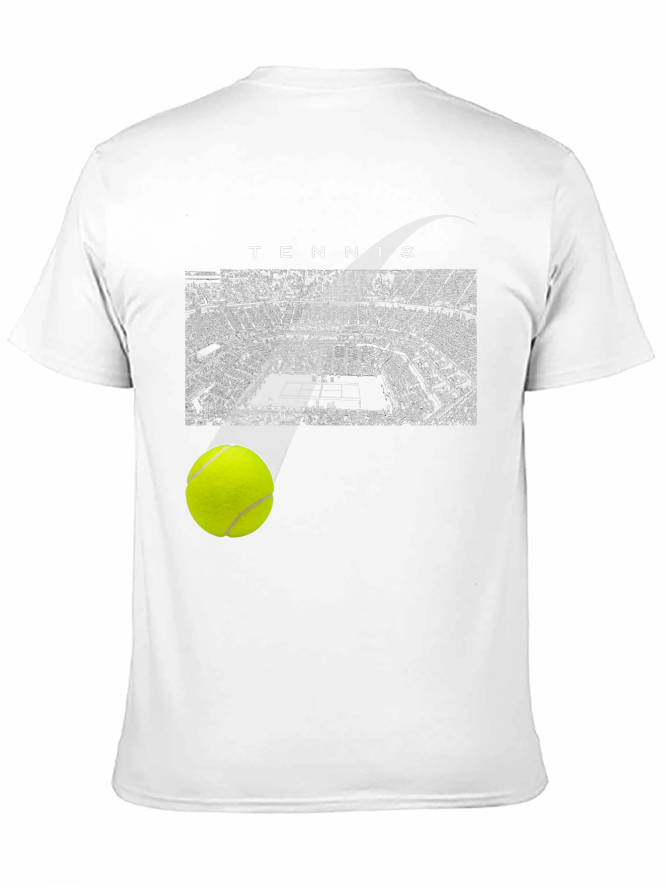 Tennis Court Graphic Tee - Sporty Black T-Shirt