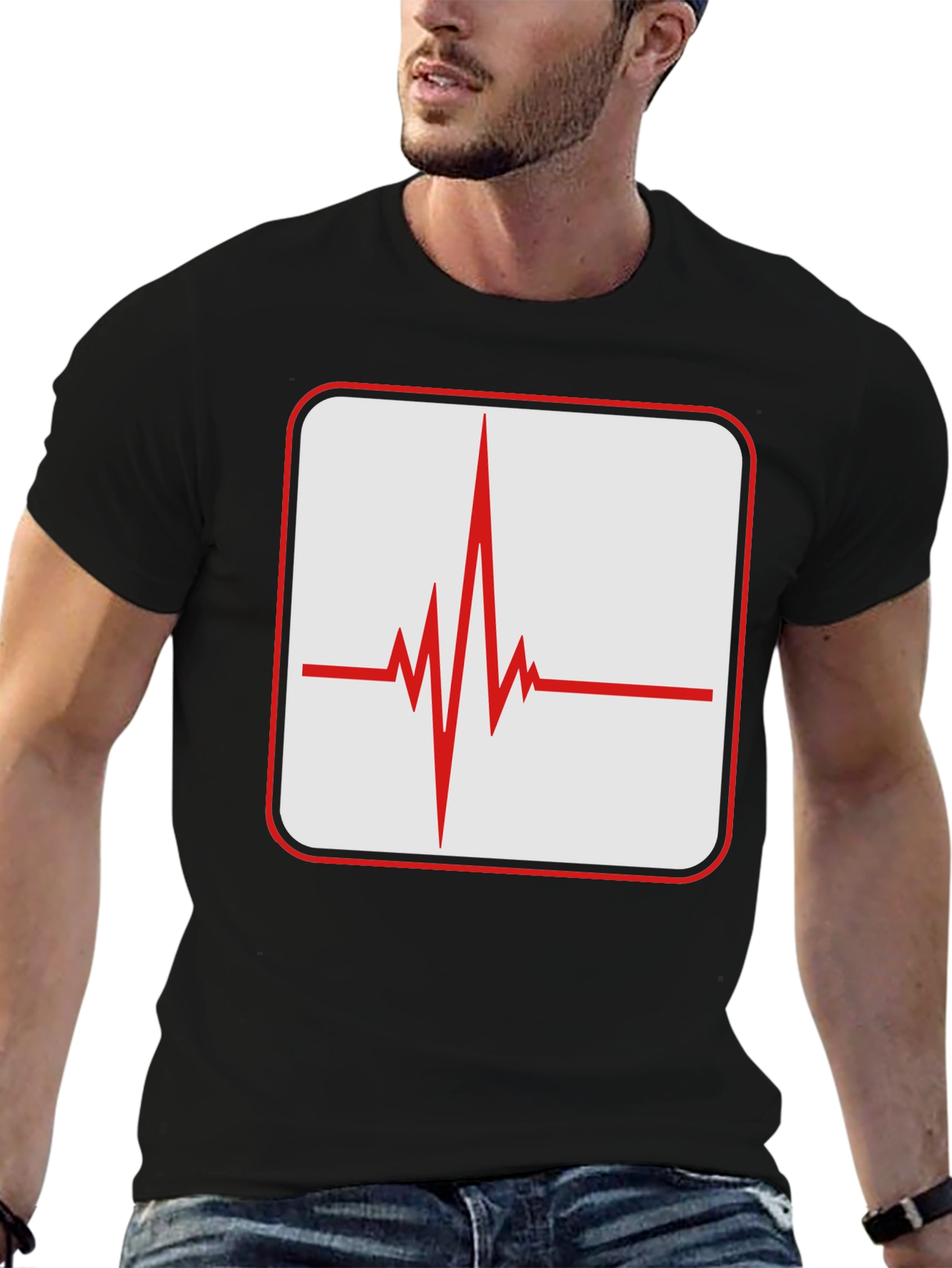 Heartbeat Graphic Tee - Stylish ECG Pulse Shirt