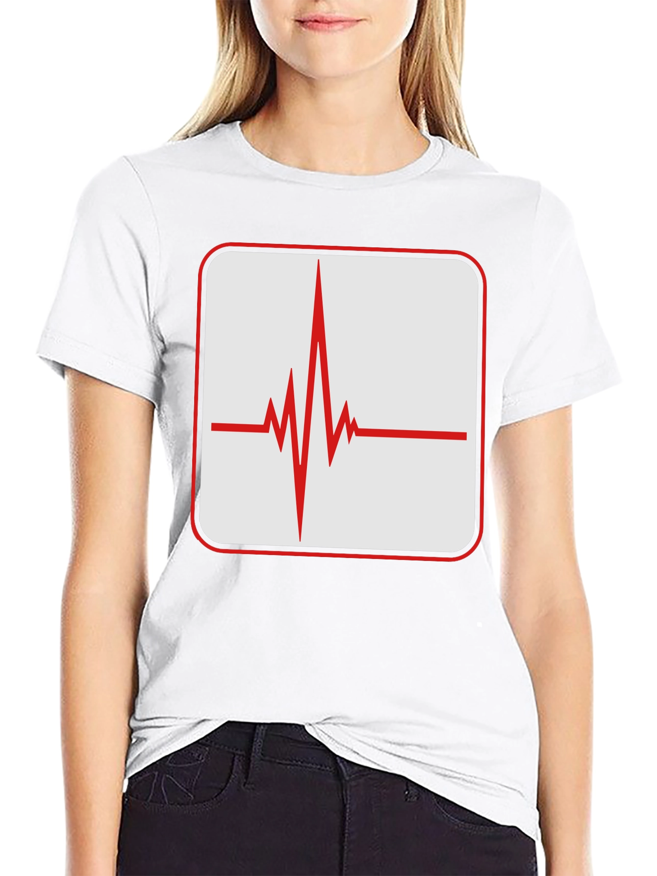 Heartbeat Graphic Tee - Stylish ECG Pulse Shirt