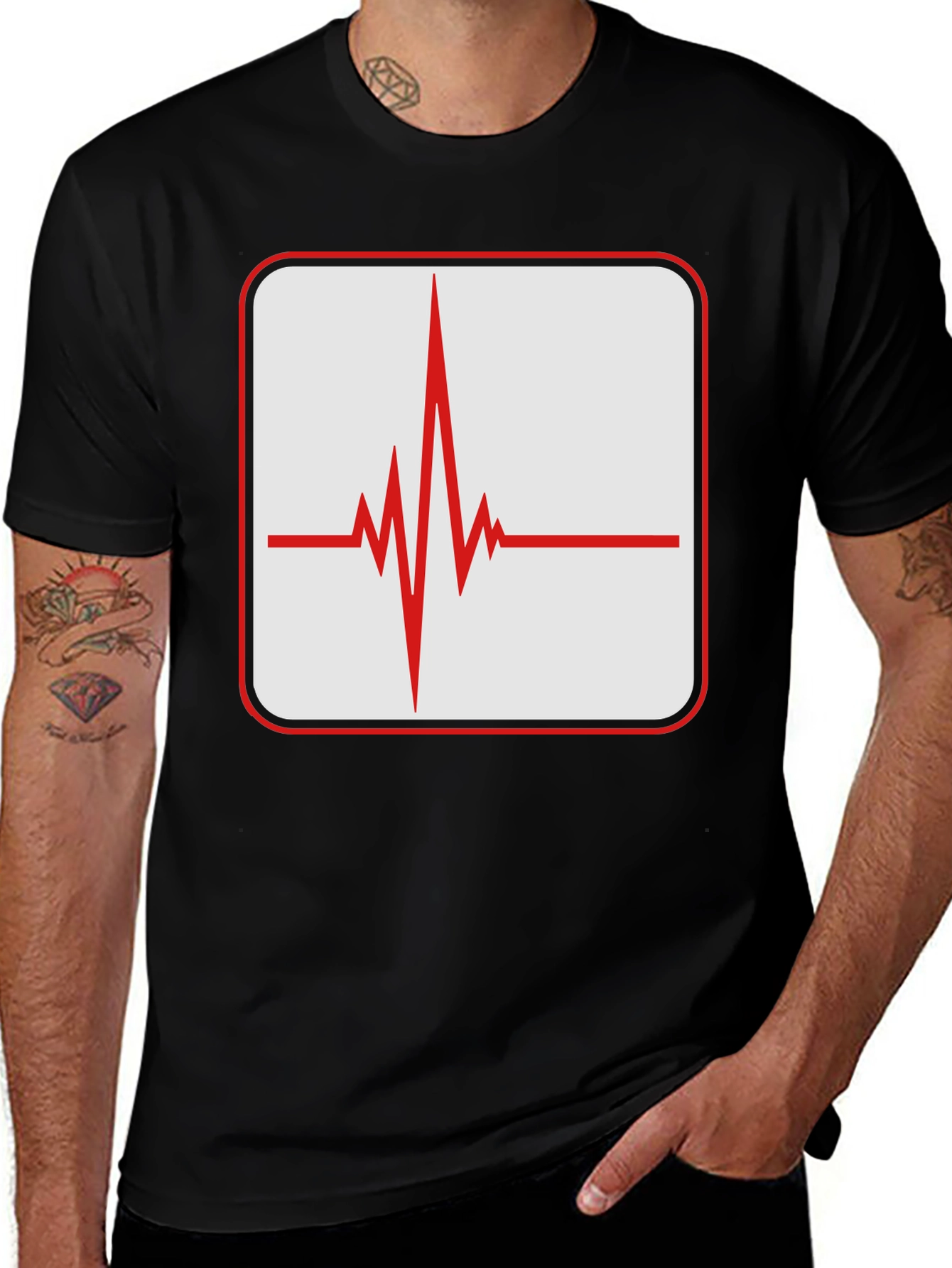 Heartbeat Graphic Tee - Stylish ECG Pulse Shirt