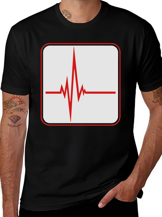 Heartbeat Graphic Tee - Stylish ECG Pulse Shirt