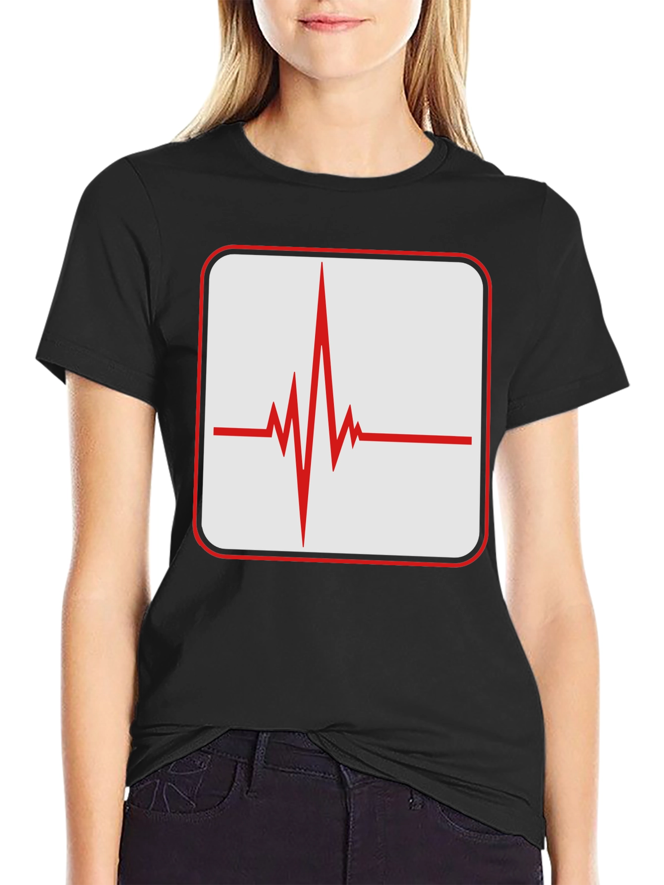 Heartbeat Graphic Tee - Stylish ECG Pulse Shirt