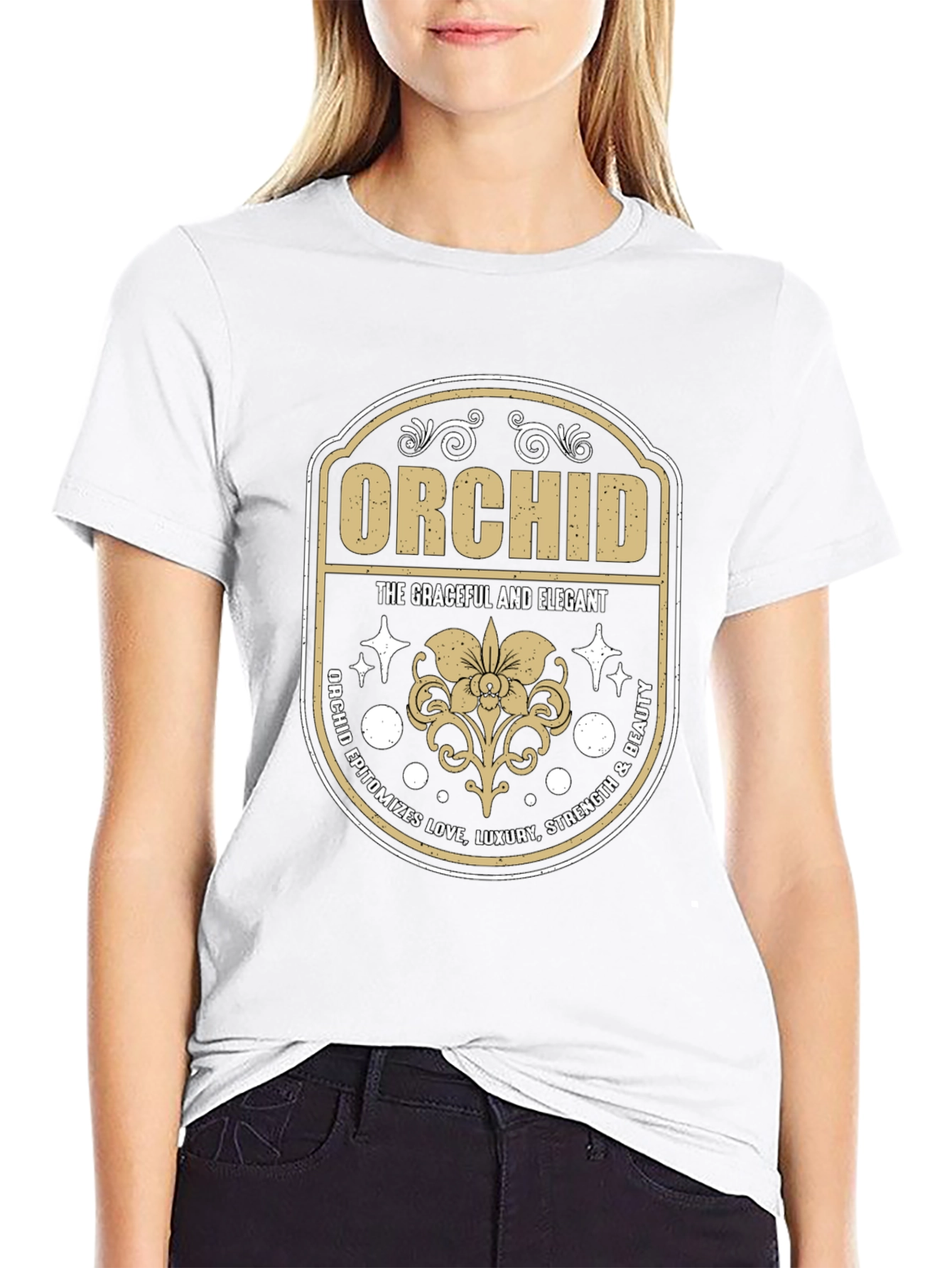 Elegant Orchid Graphic T-Shirt for Men