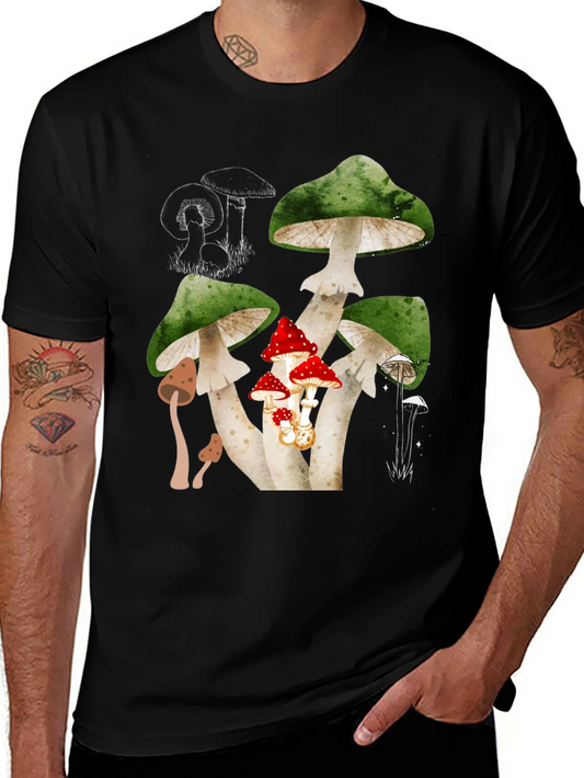 Mushroom Graphic Tee - Unique Nature Design