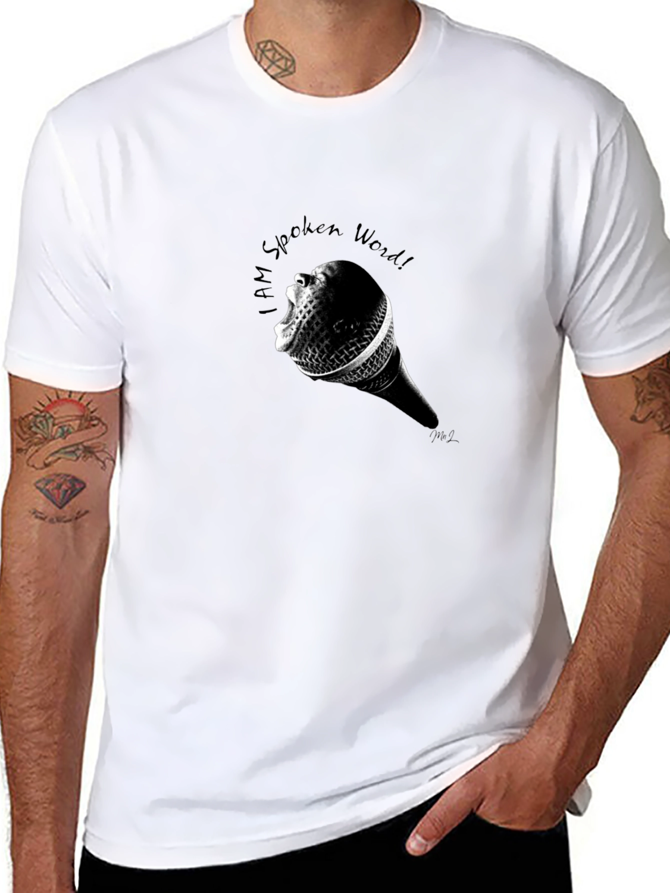 I AM Spoken Word! Black Graphic T-Shirt