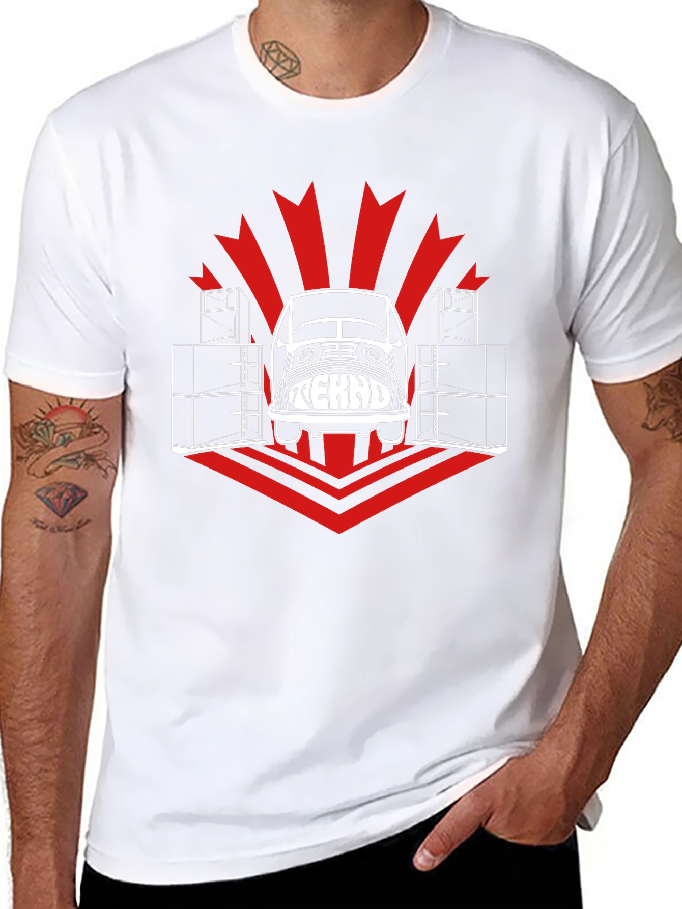 Tekno Car T-Shirt - Black Cotton Graphic Tee