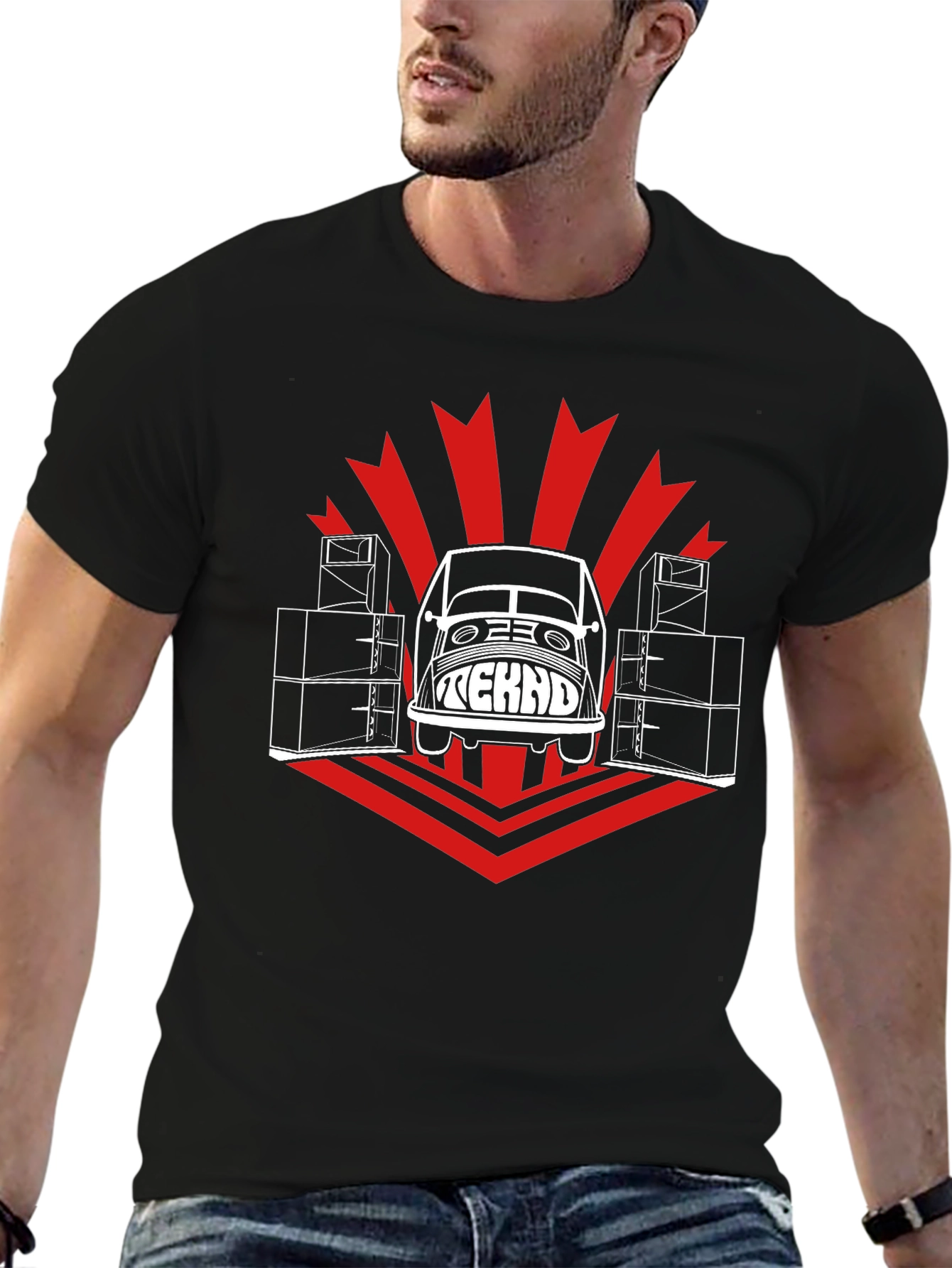 Tekno Car T-Shirt - Black Cotton Graphic Tee