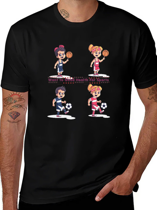 Sports Themed Graphic T-Shirt - Good Health