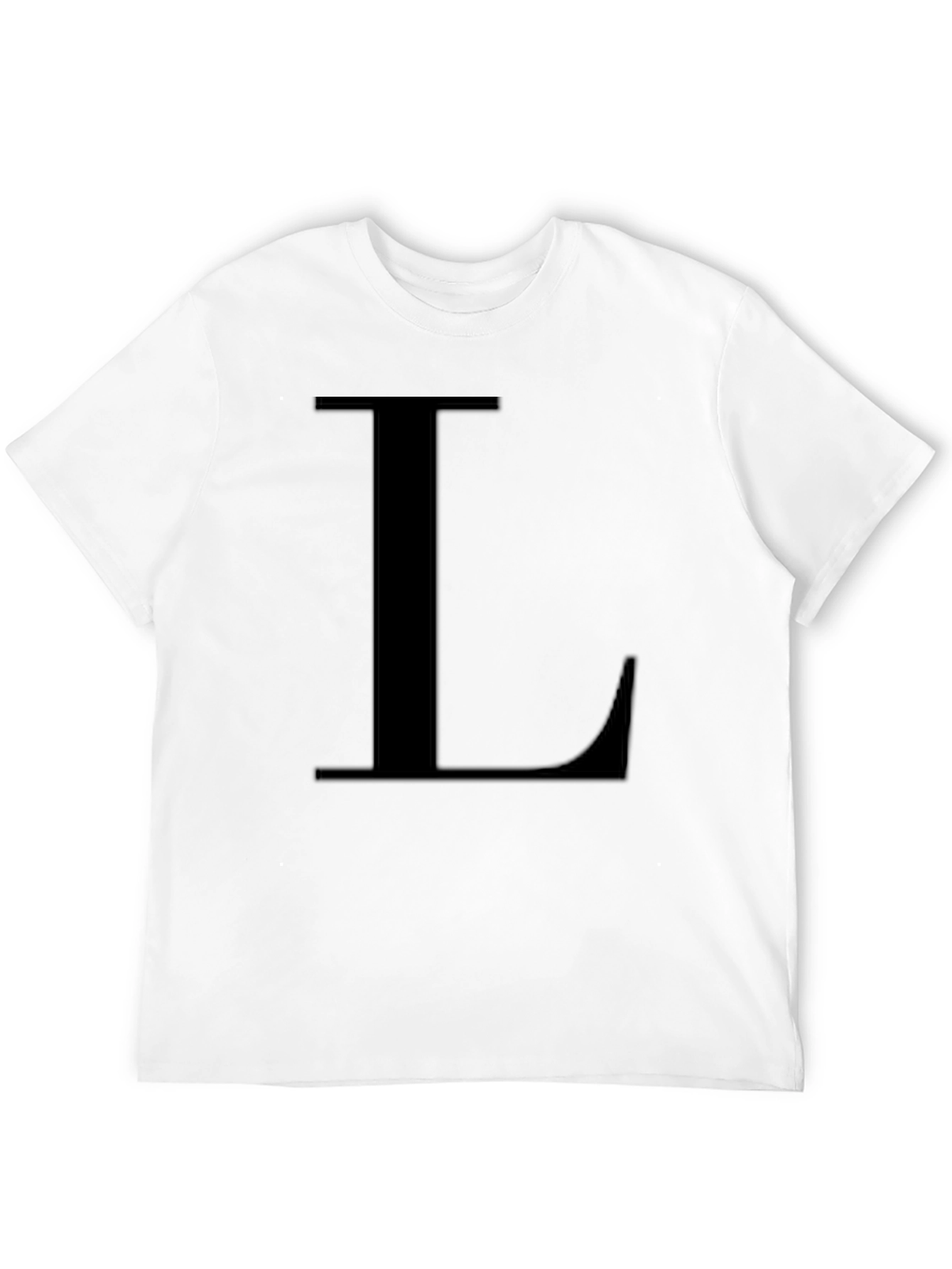 Letter L Black T-Shirt - Simple Alphabet Tee