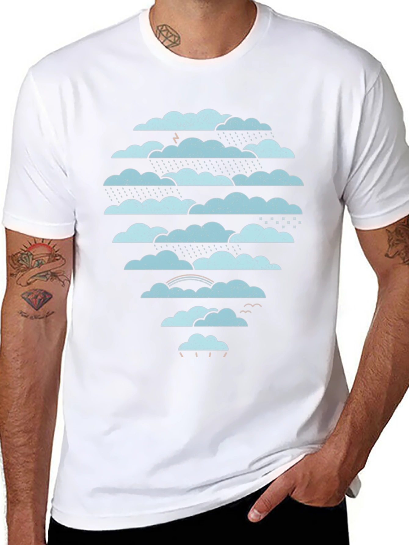Cloudscape Graphic Tee - Weather Pattern Black T-Shirt