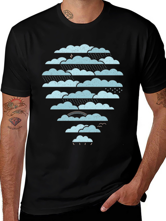 Cloudscape Graphic Tee - Weather Pattern Black T-Shirt