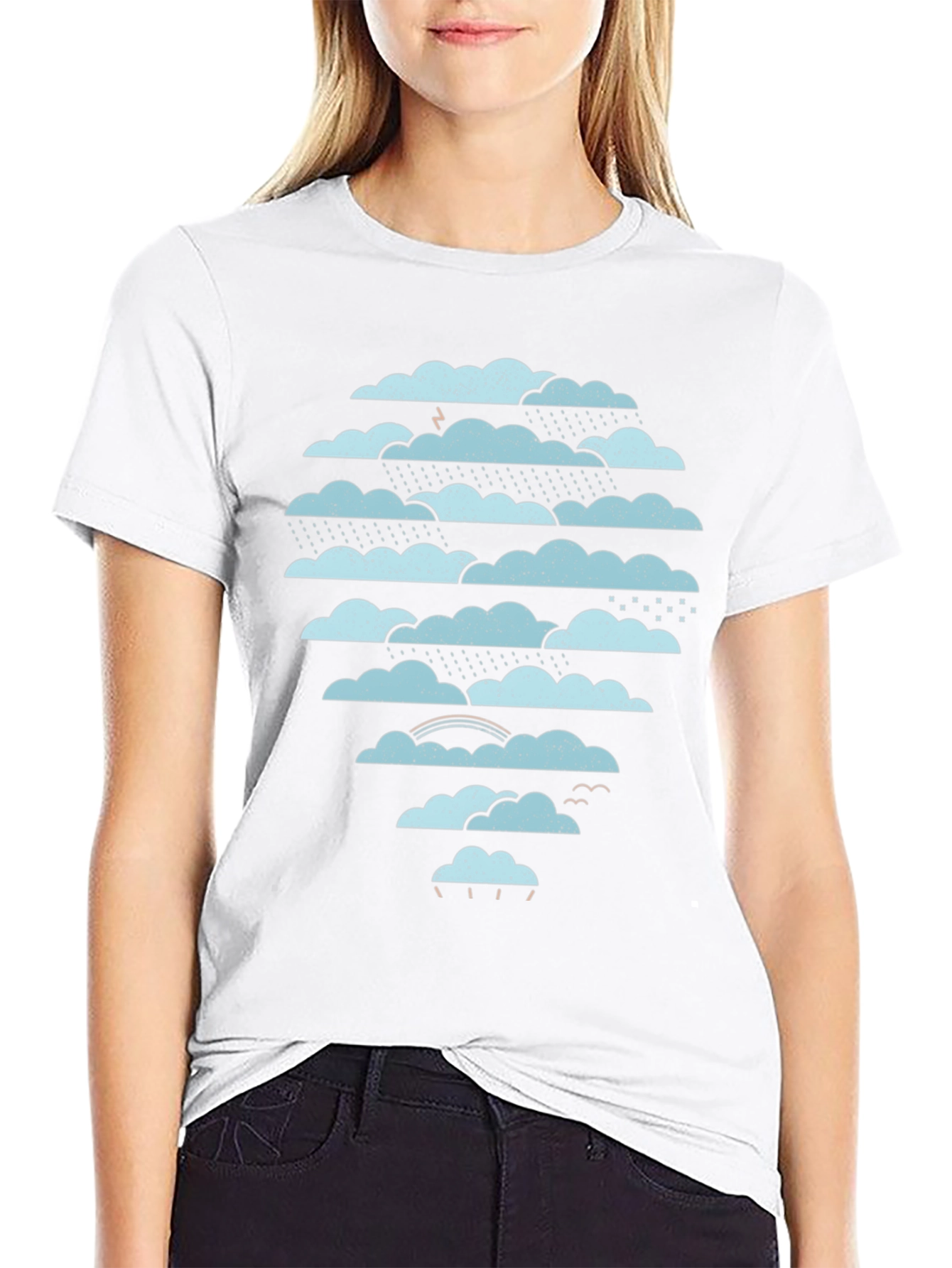 Cloudscape Graphic Tee - Weather Pattern Black T-Shirt