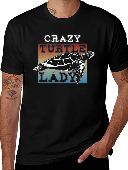 Crazy Turtle Lady T-Shirt - Unisex Black Tee