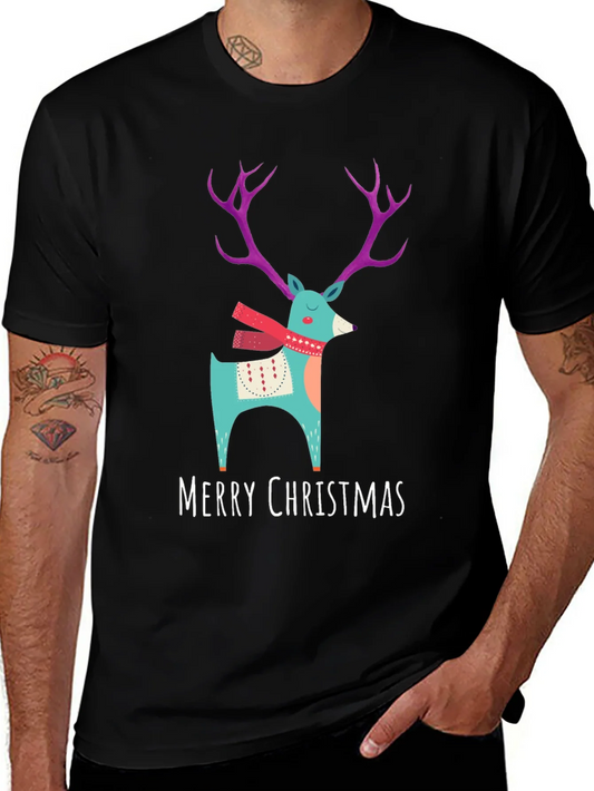 Merry Christmas Reindeer T-Shirt - Holiday Apparel