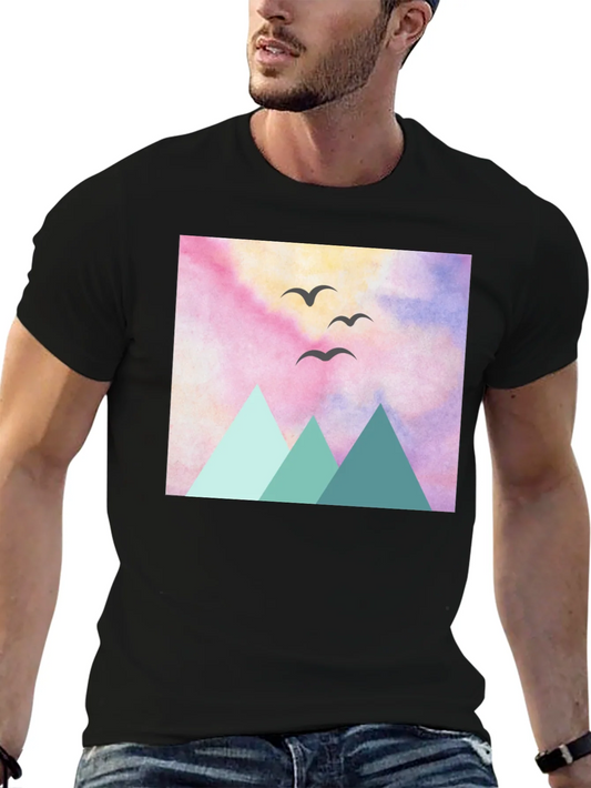Mountain Birds Graphic Tee - Nature Inspired Design