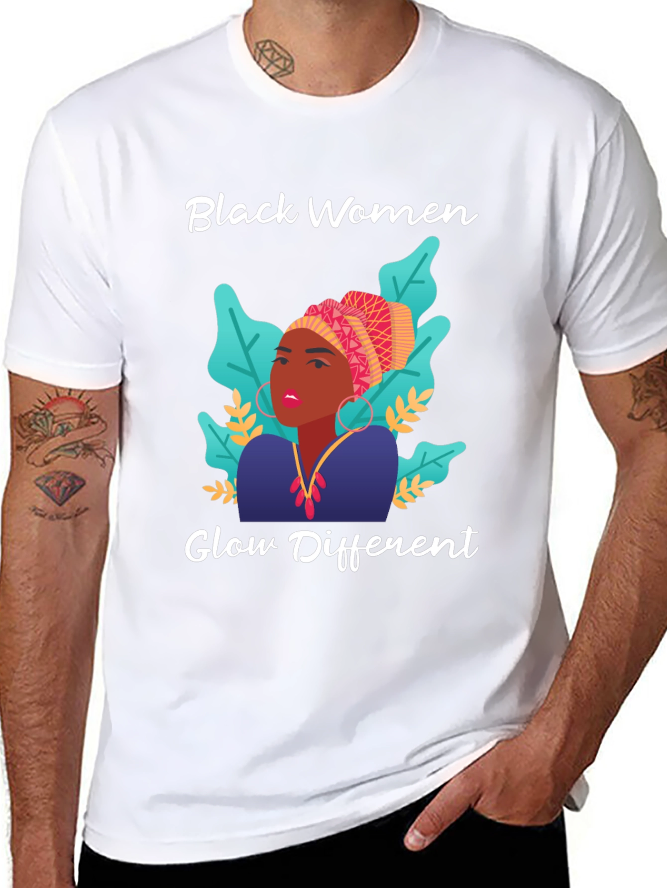 Black Women Glow Different Graphic Tee