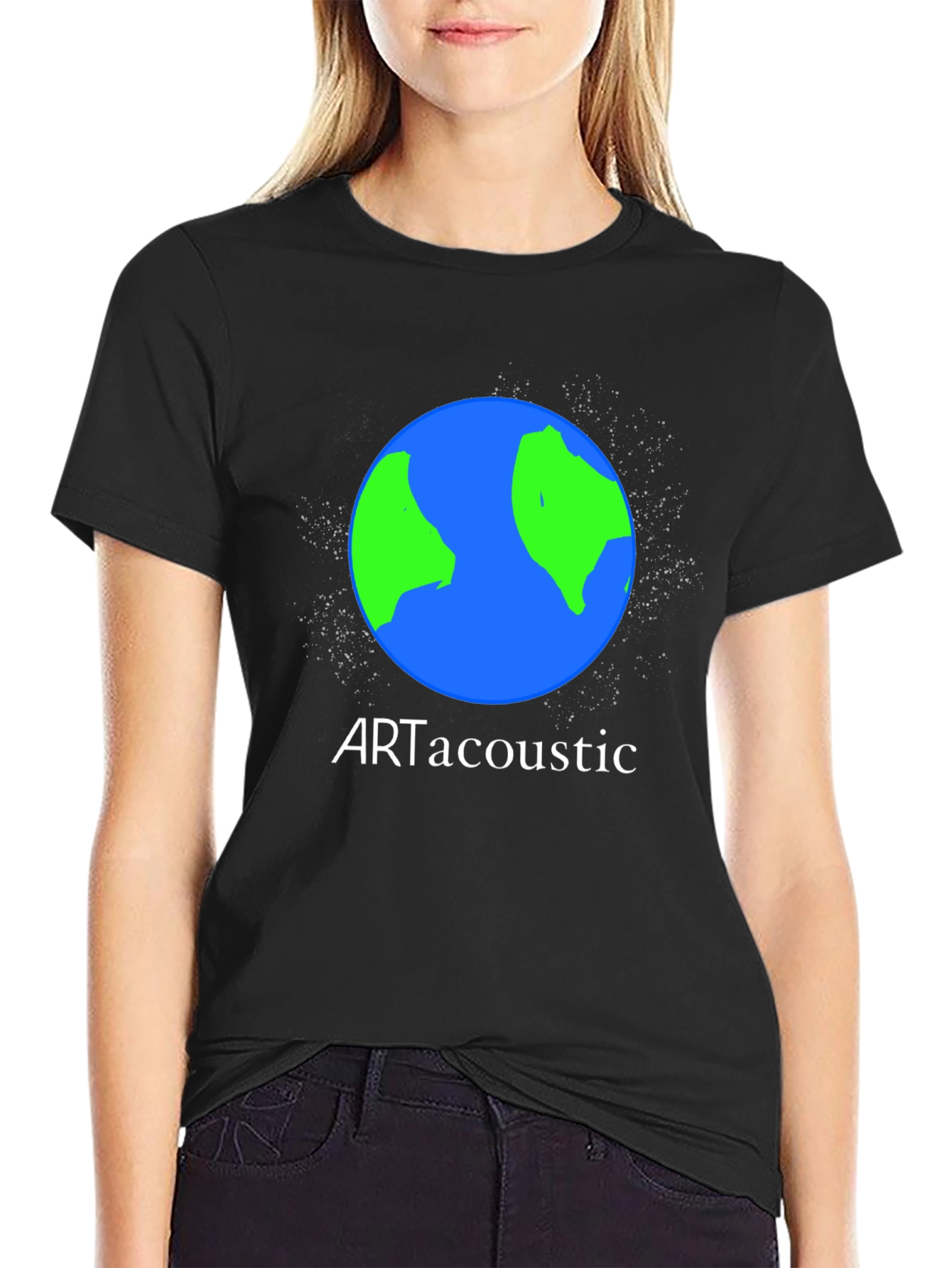 ArtAcoustic Earth Graphic Black T-Shirt