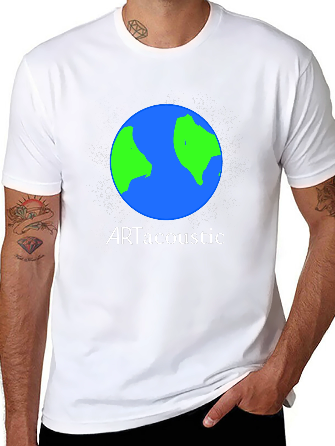 ArtAcoustic Earth Graphic Black T-Shirt