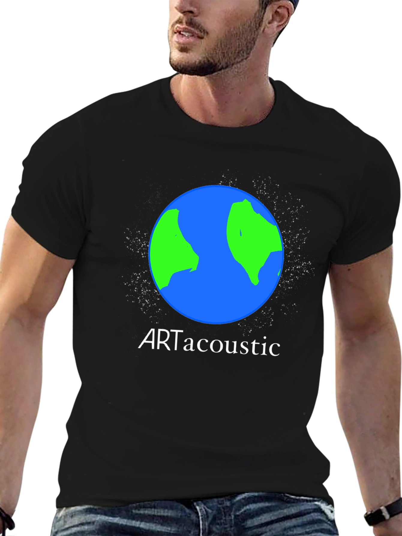 ArtAcoustic Earth Graphic Black T-Shirt