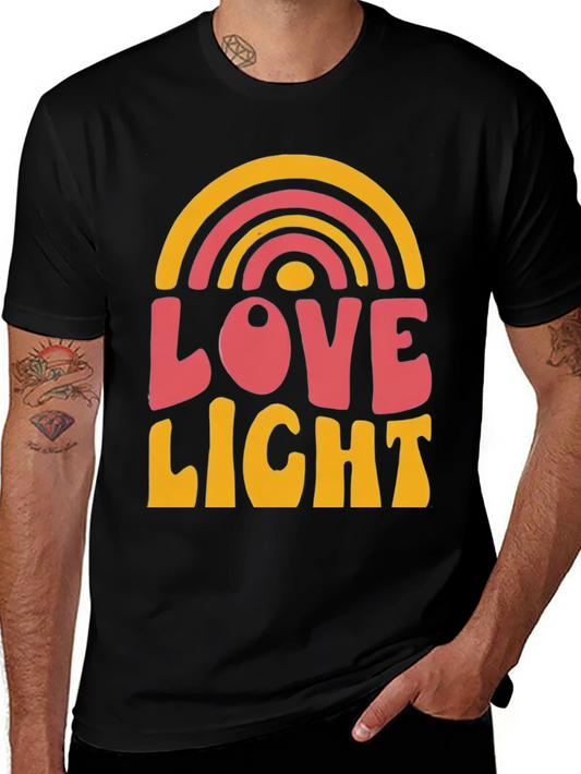 Retro Love Light T-Shirt - Vintage Rainbow Design