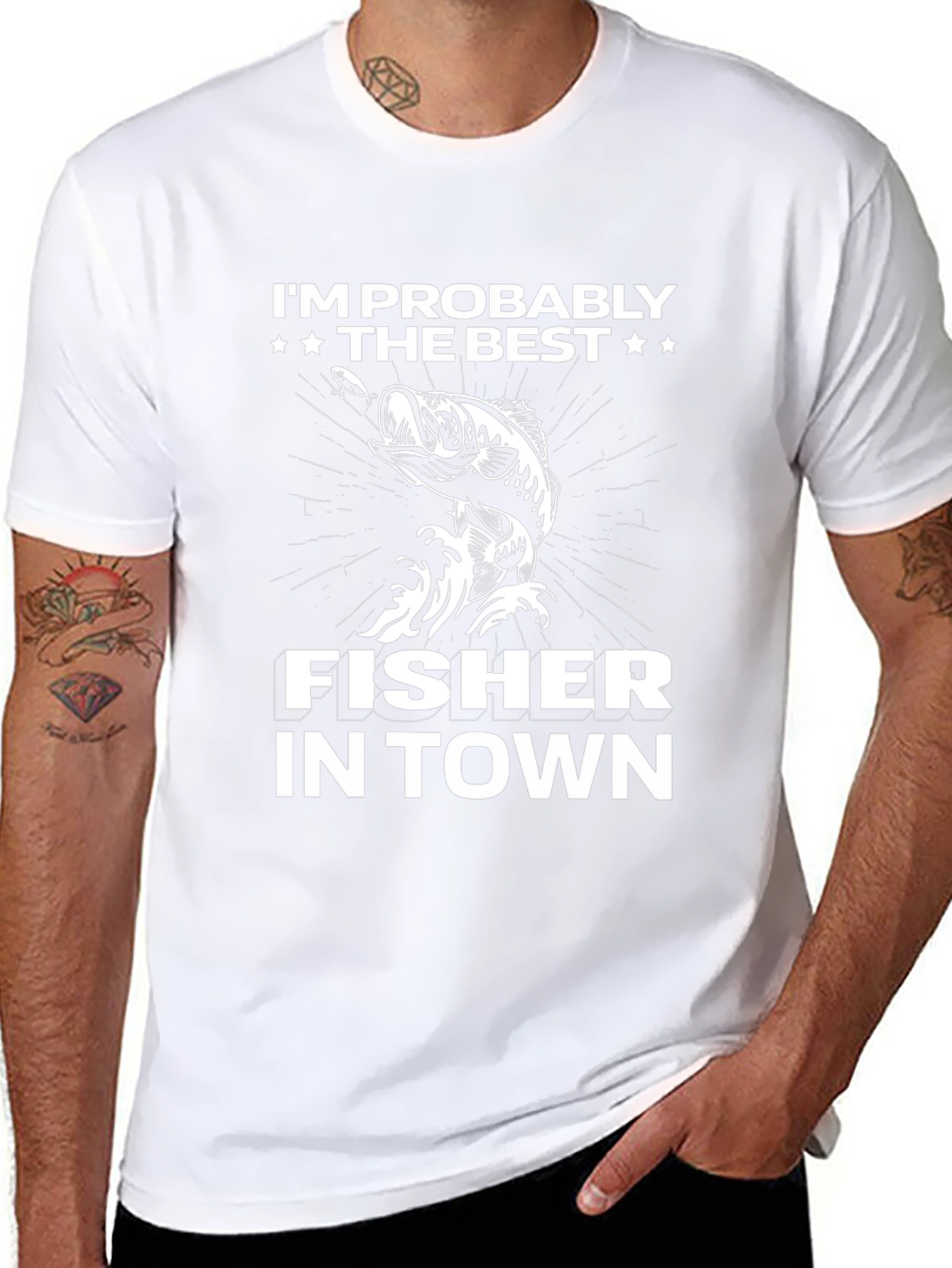 Best Fisher in Town Black T-Shirt