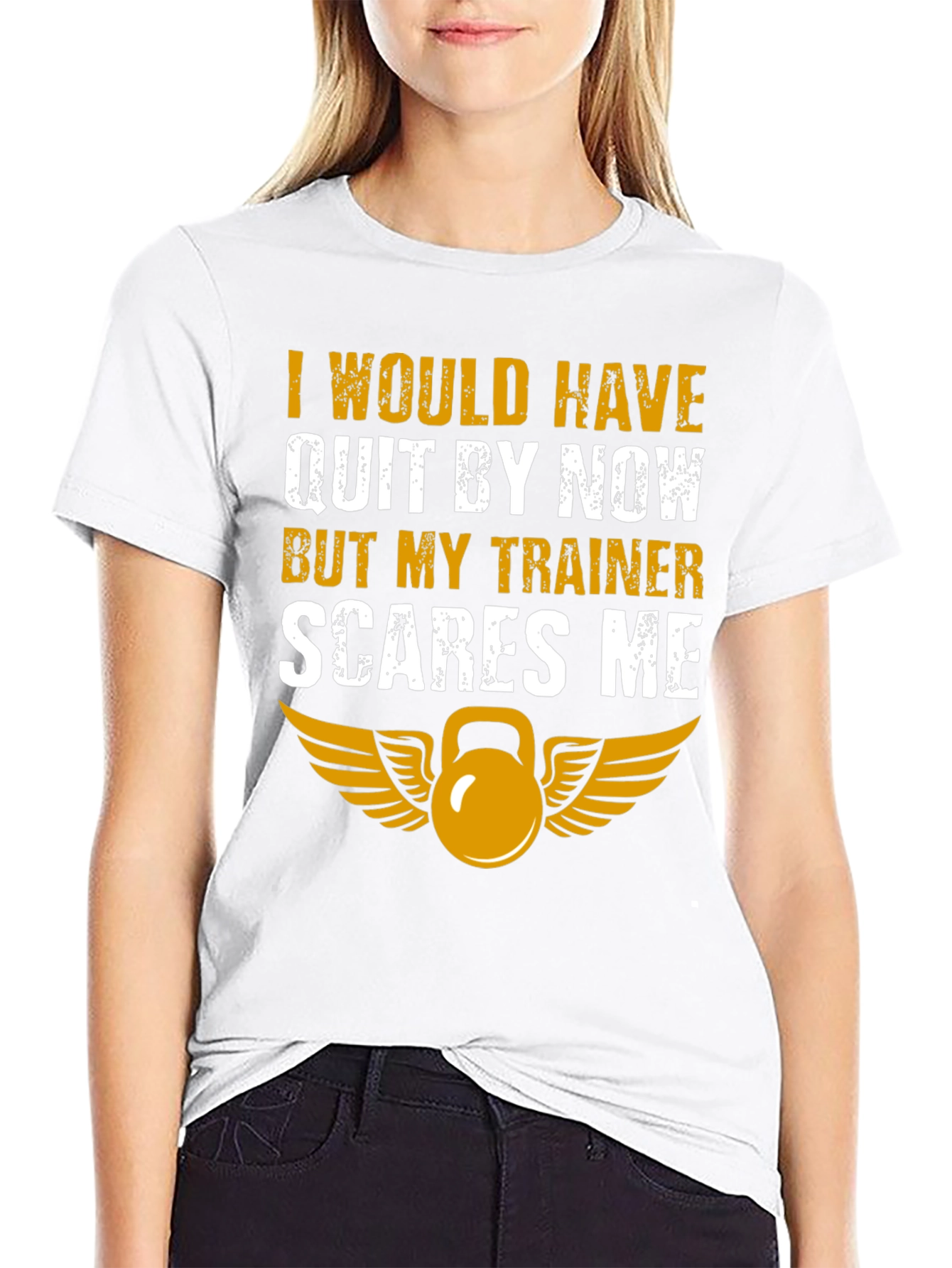 Funny Workout T-Shirt - My Trainer Scares Me