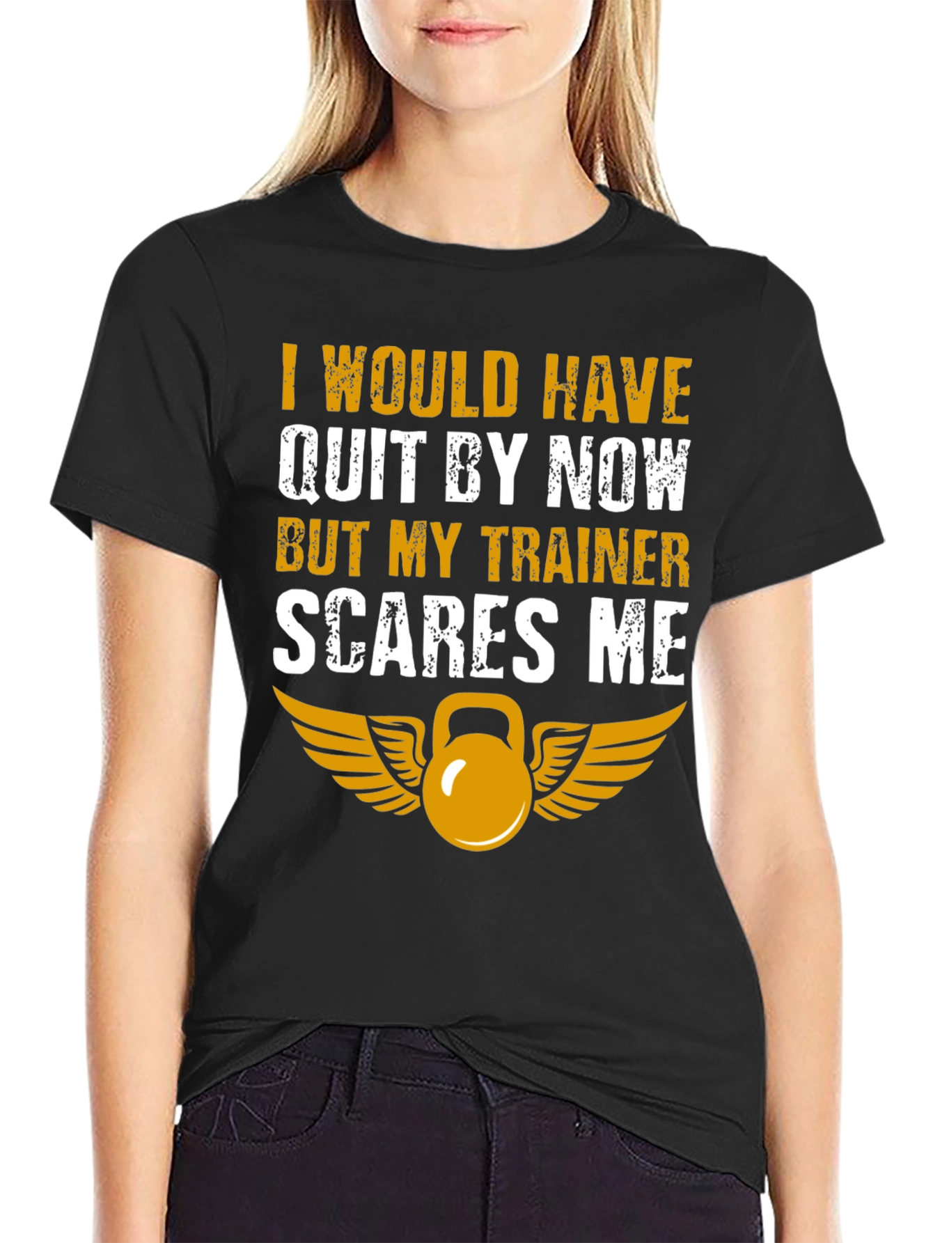 Funny Workout T-Shirt - My Trainer Scares Me