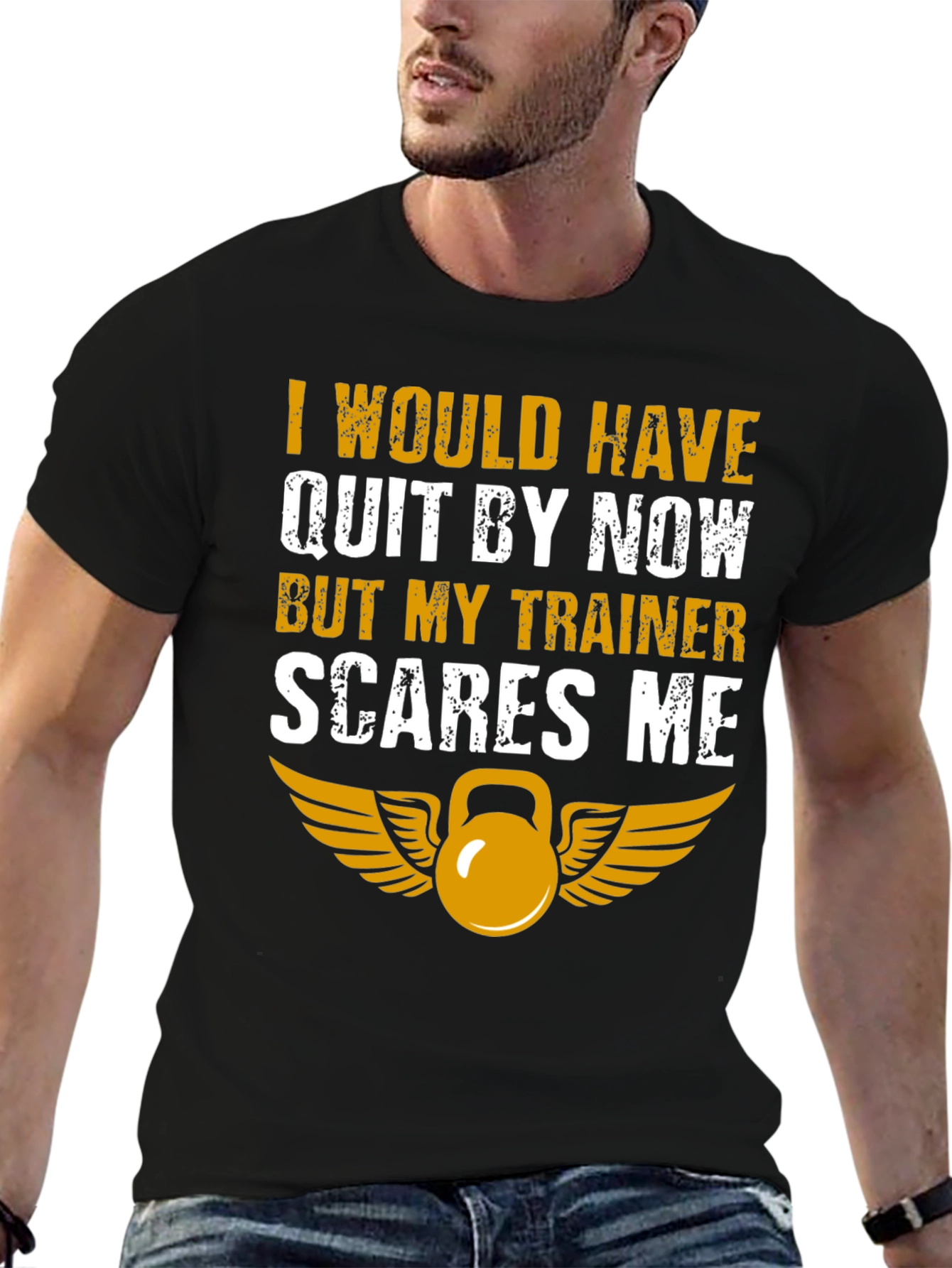 Funny Workout T-Shirt - My Trainer Scares Me