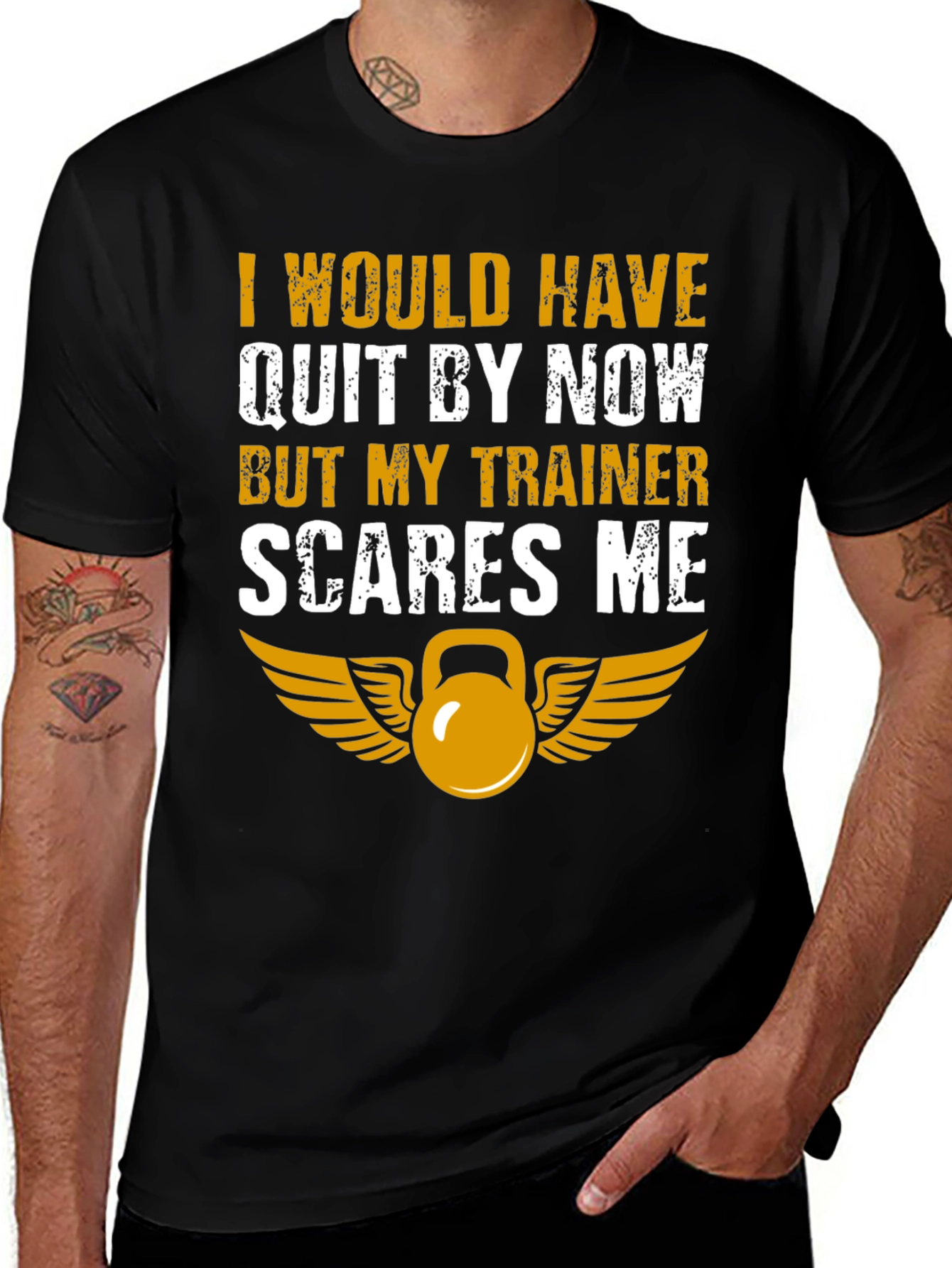 Funny Workout T-Shirt - My Trainer Scares Me