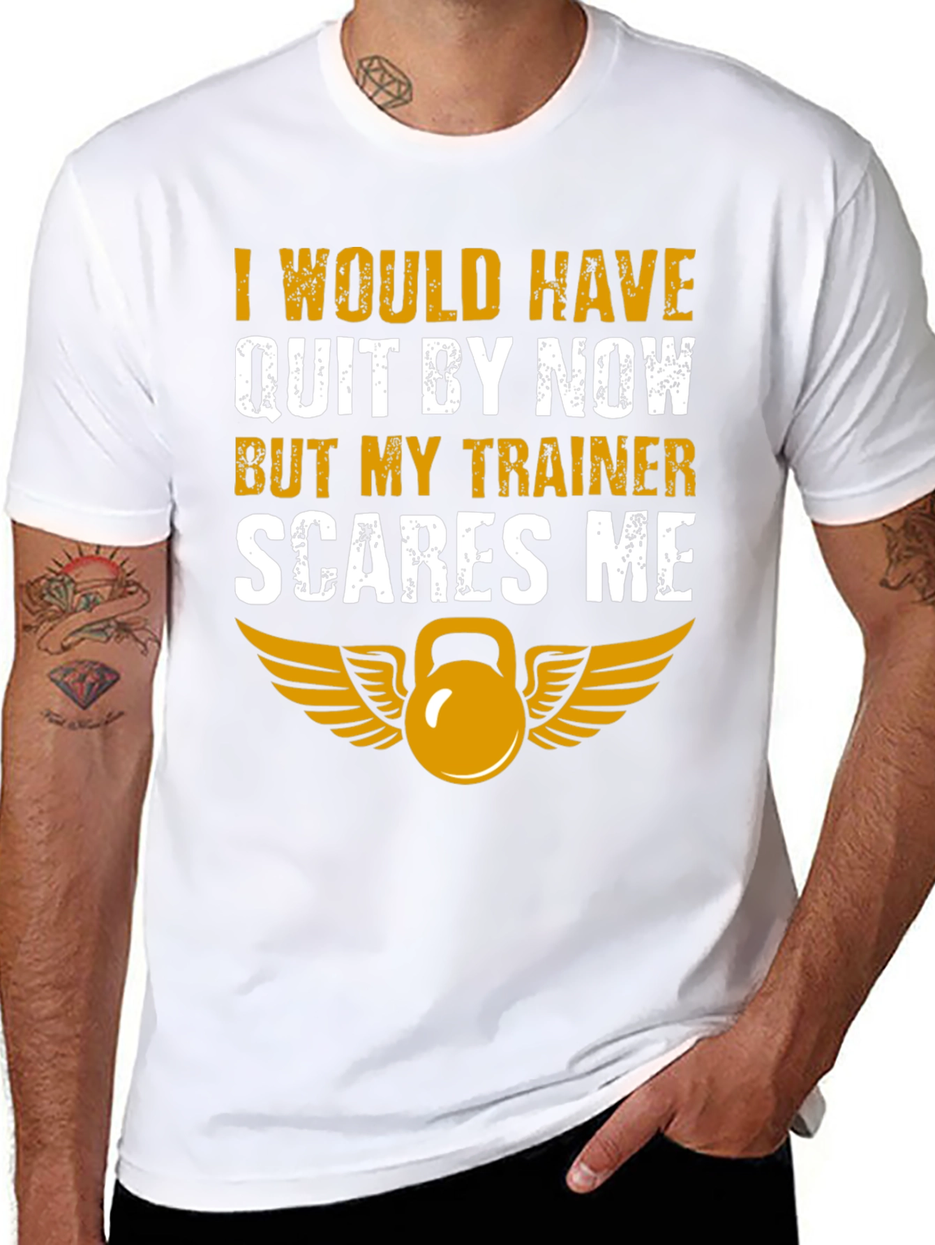 Funny Workout T-Shirt - My Trainer Scares Me