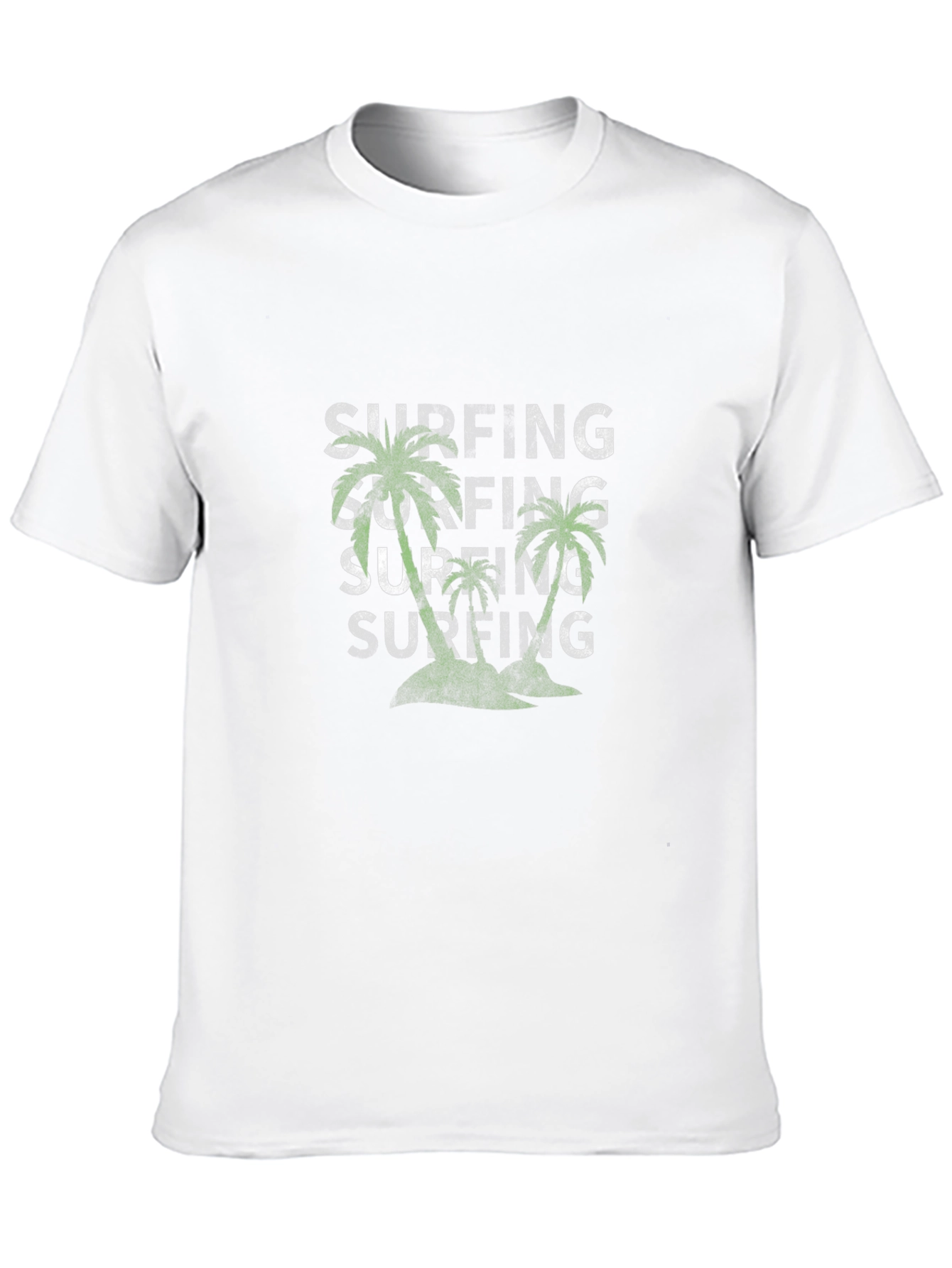 Surfing Palm Tree Black T-Shirt - Tropical Vibes!