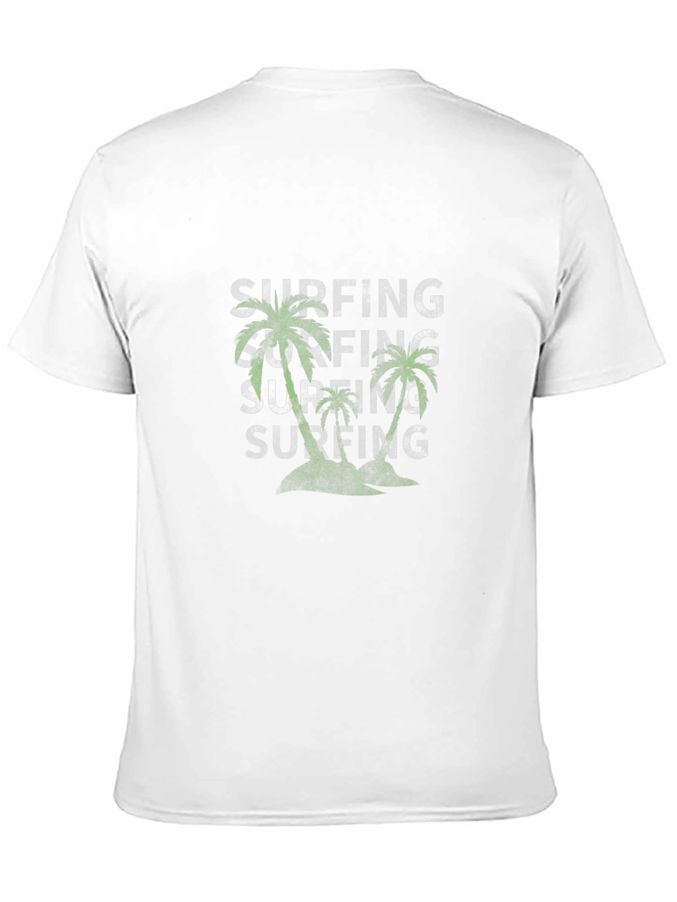 Surfing Palm Tree Black T-Shirt - Tropical Vibes!