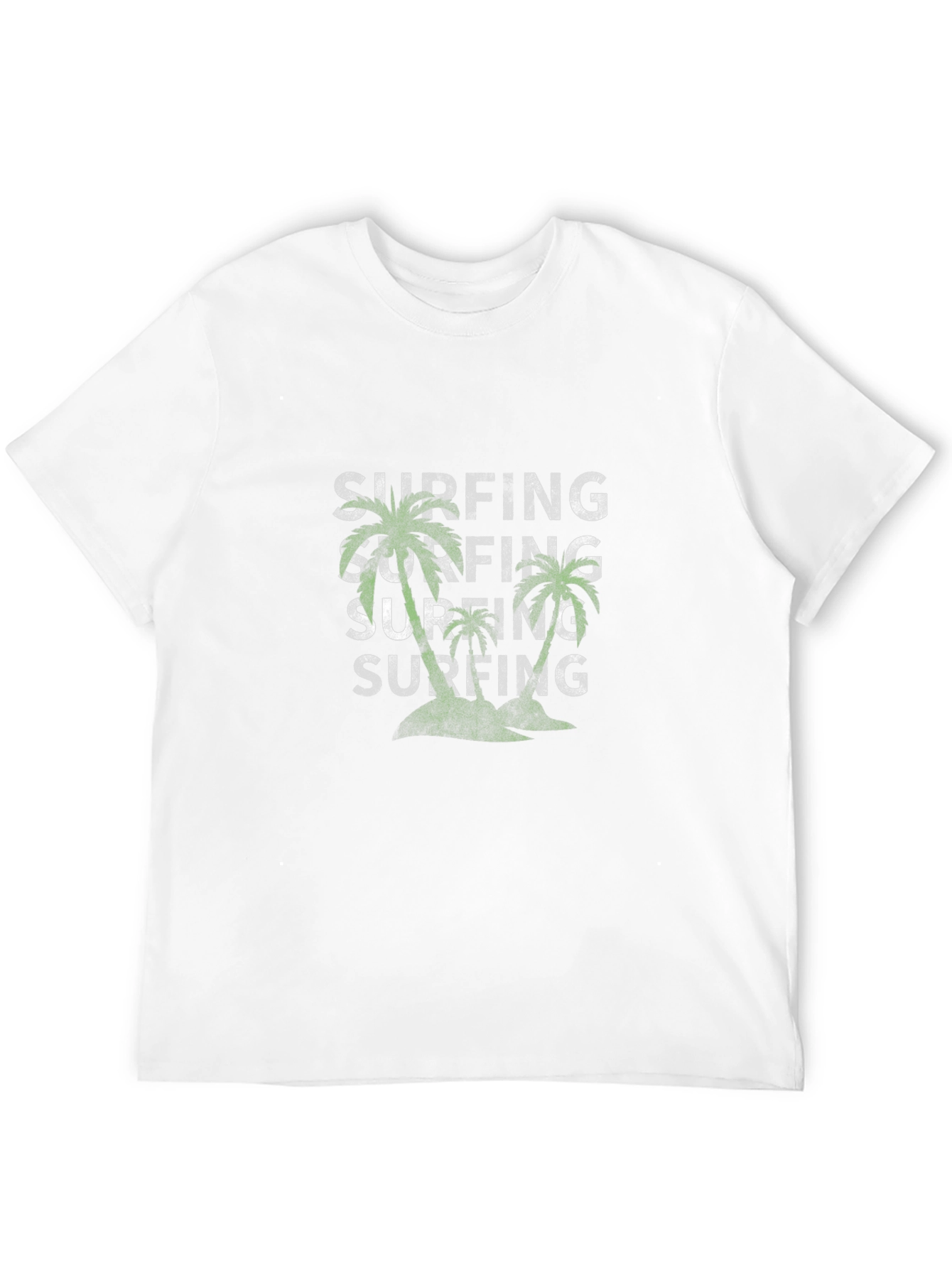 Surfing Palm Tree Black T-Shirt - Tropical Vibes!