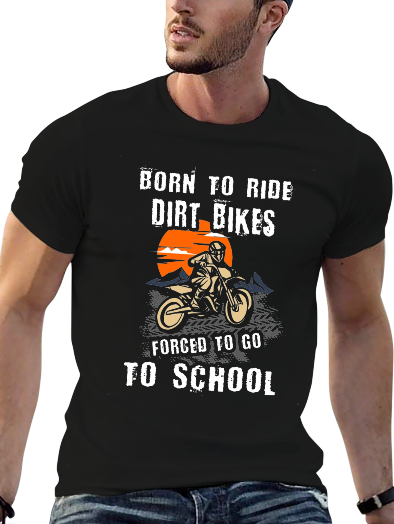 Born to Ride Dirt Bikes Graphic T-Shirt