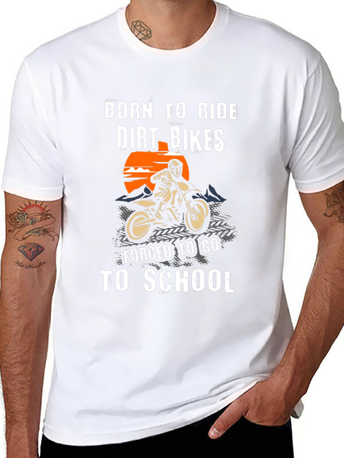 Born to Ride Dirt Bikes Graphic T-Shirt