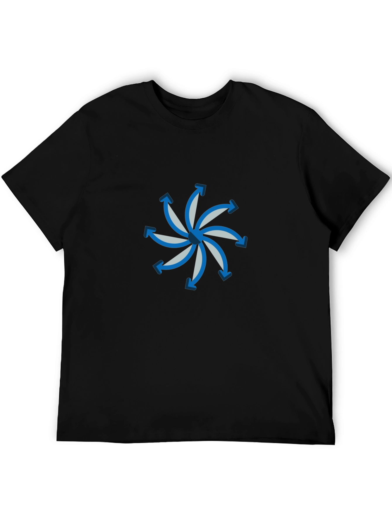 Abstract Arrow Graphic Black Cotton T-Shirt