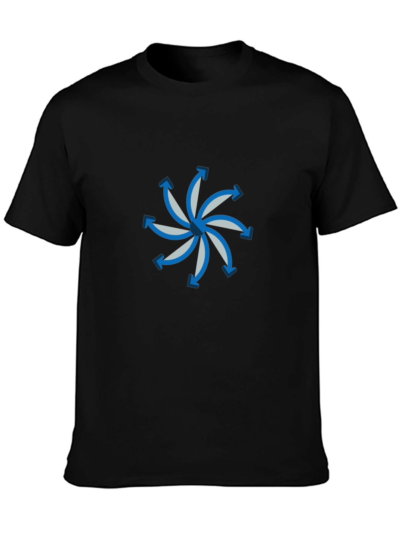 Abstract Arrow Graphic Black Cotton T-Shirt