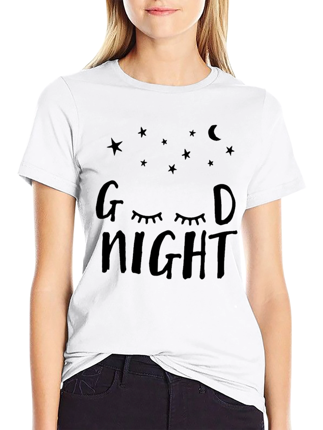 Good Night Graphic T-Shirt - Sleepy Stars & Moon
