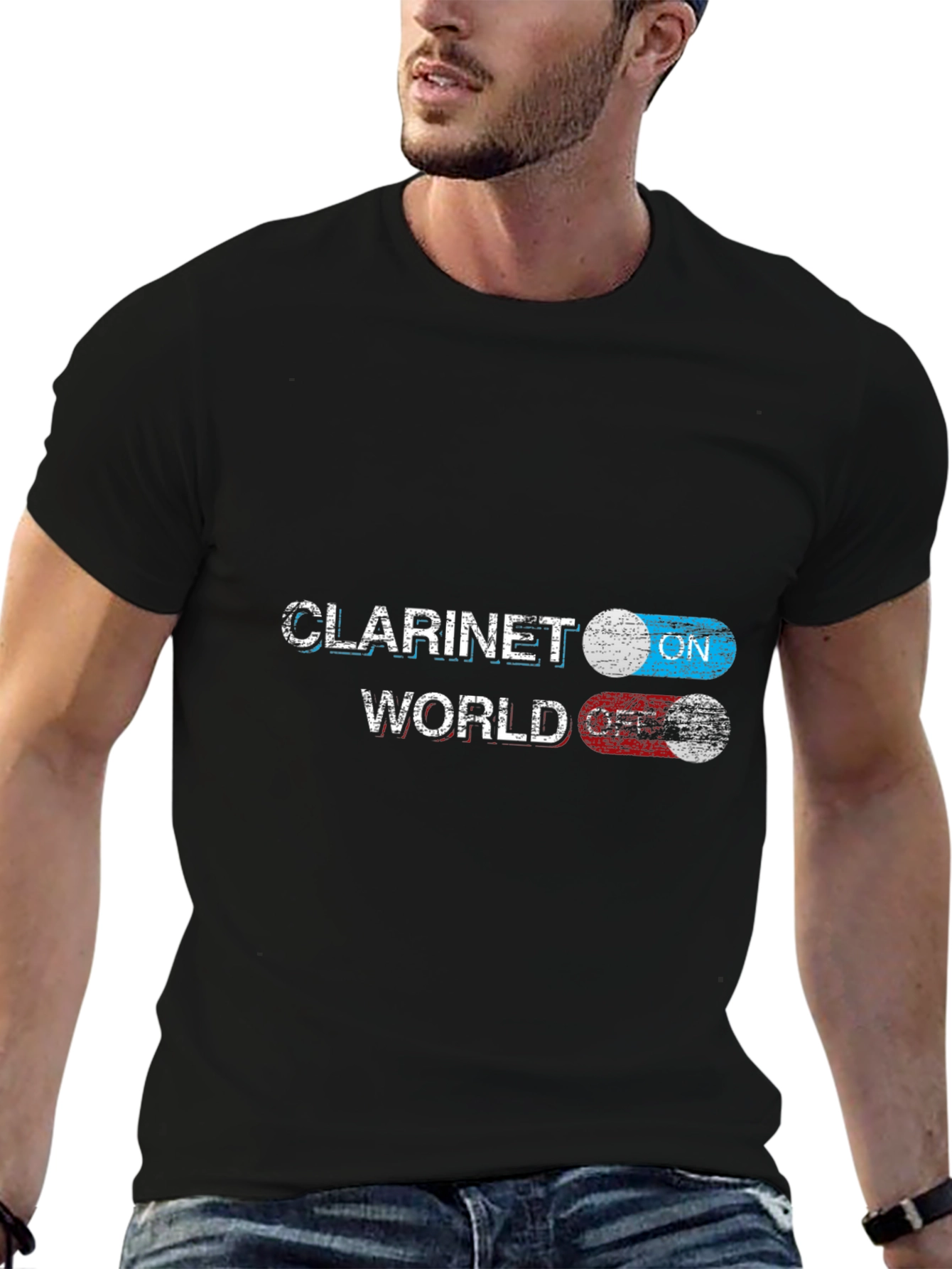 Clarinet World On/Off T-Shirt - Musician Novelty Tee