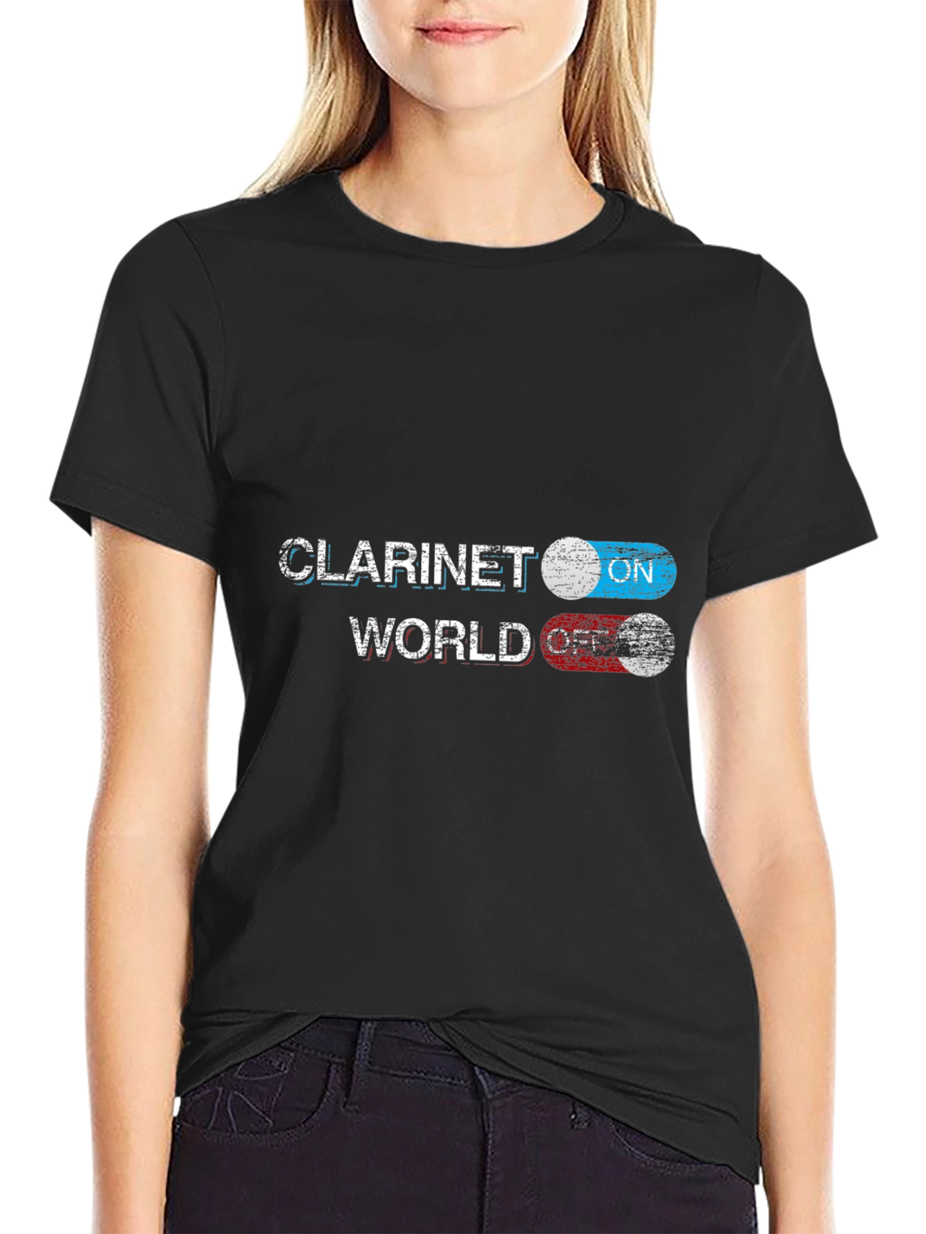 Clarinet World On/Off T-Shirt - Musician Novelty Tee