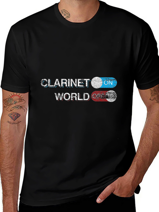 Clarinet World On/Off T-Shirt - Musician Novelty Tee