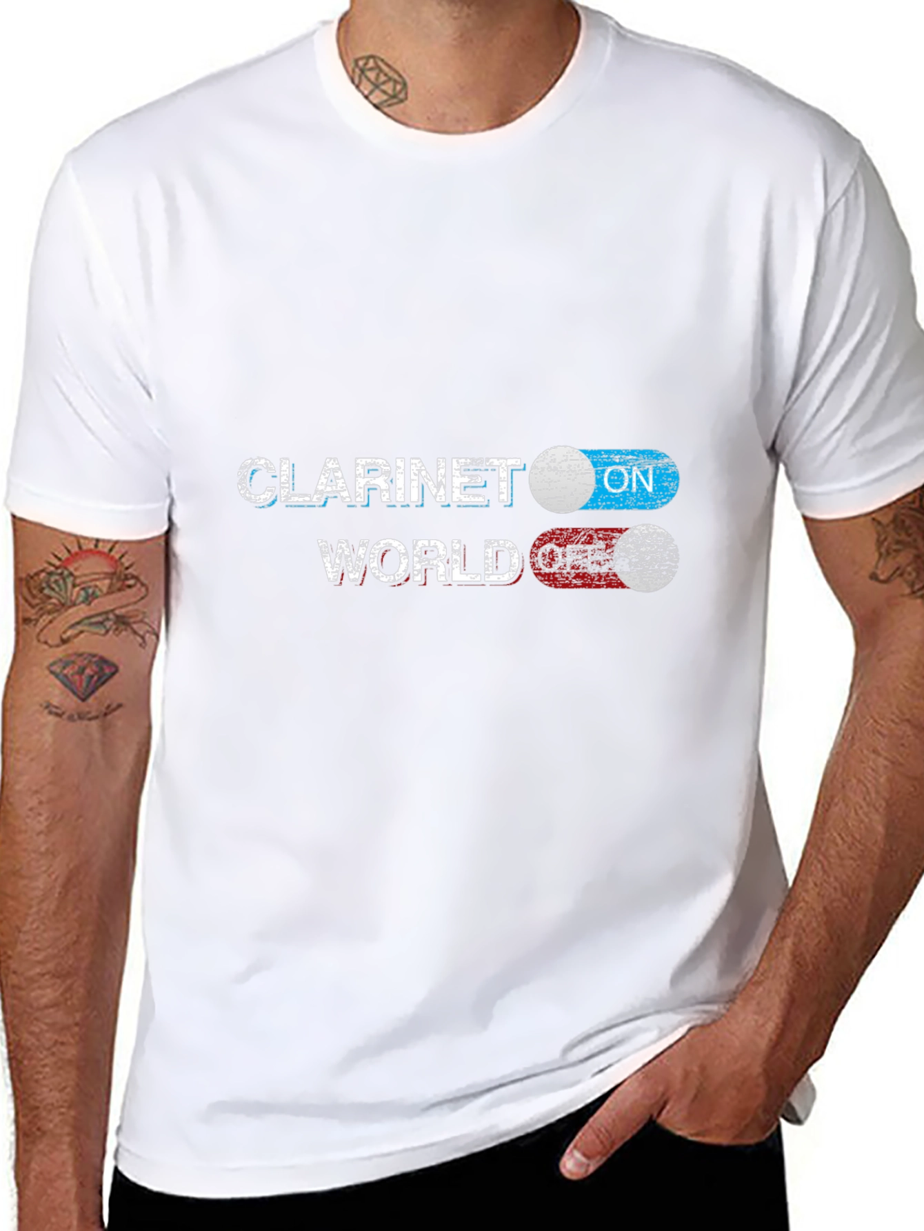Clarinet World On/Off T-Shirt - Musician Novelty Tee