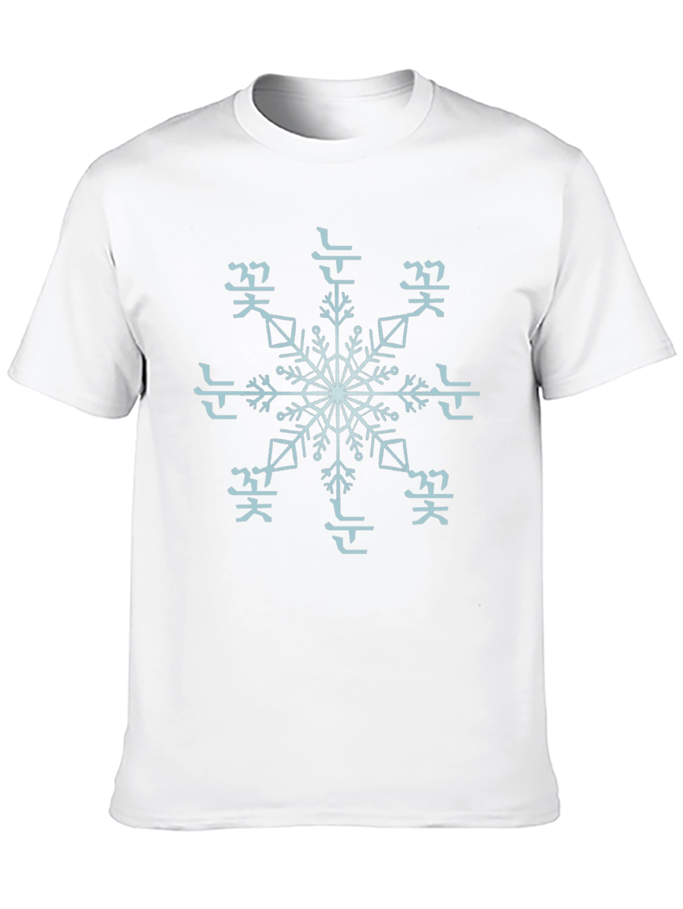 Korean Snowflake Graphic Tee - Unisex Style