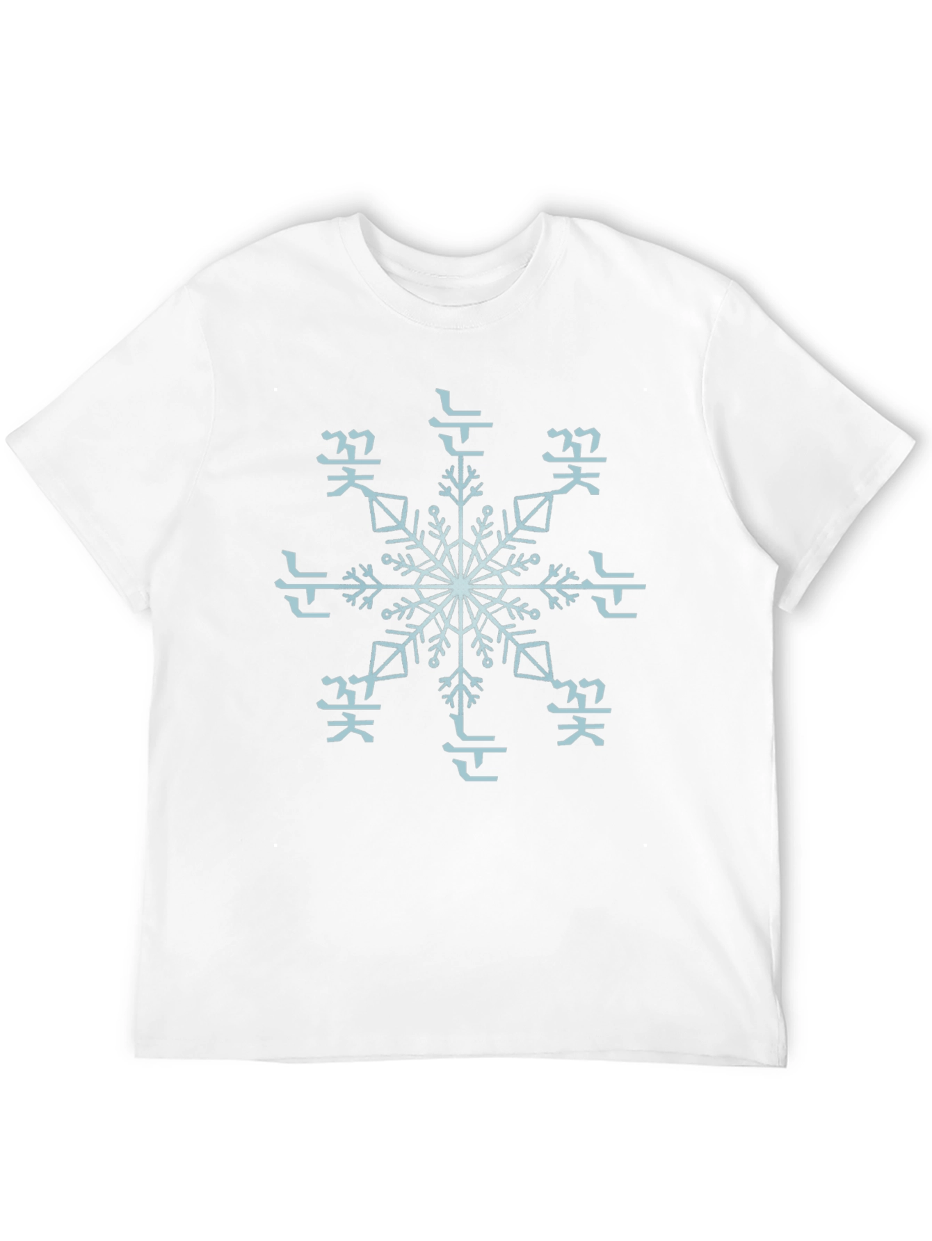 Korean Snowflake Graphic Tee - Unisex Style