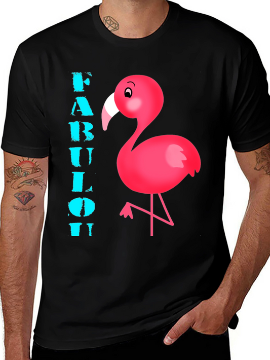 Fabulous Flamingo T-Shirt - Mens Black Tee
