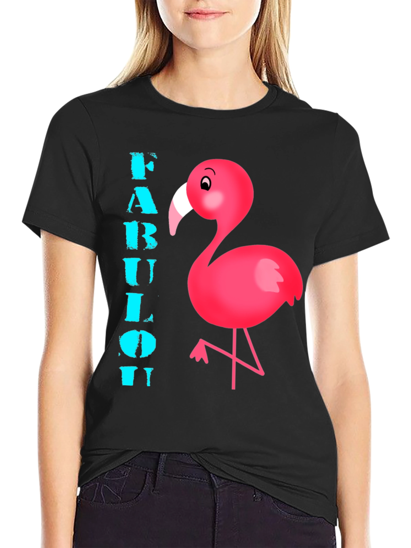 Fabulous Flamingo T-Shirt - Mens Black Tee